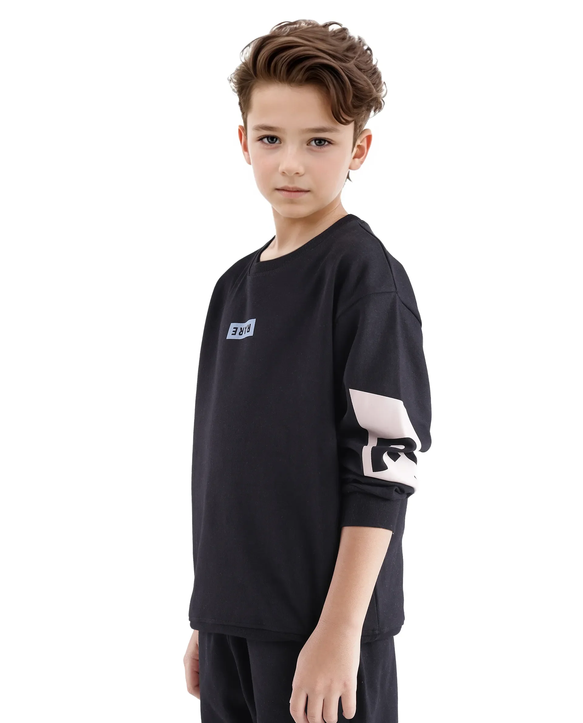 Rare Ones Kids Seron Black Cotton Full Sleeve Crew Neck Digital Print Sweatshirt - Image 6