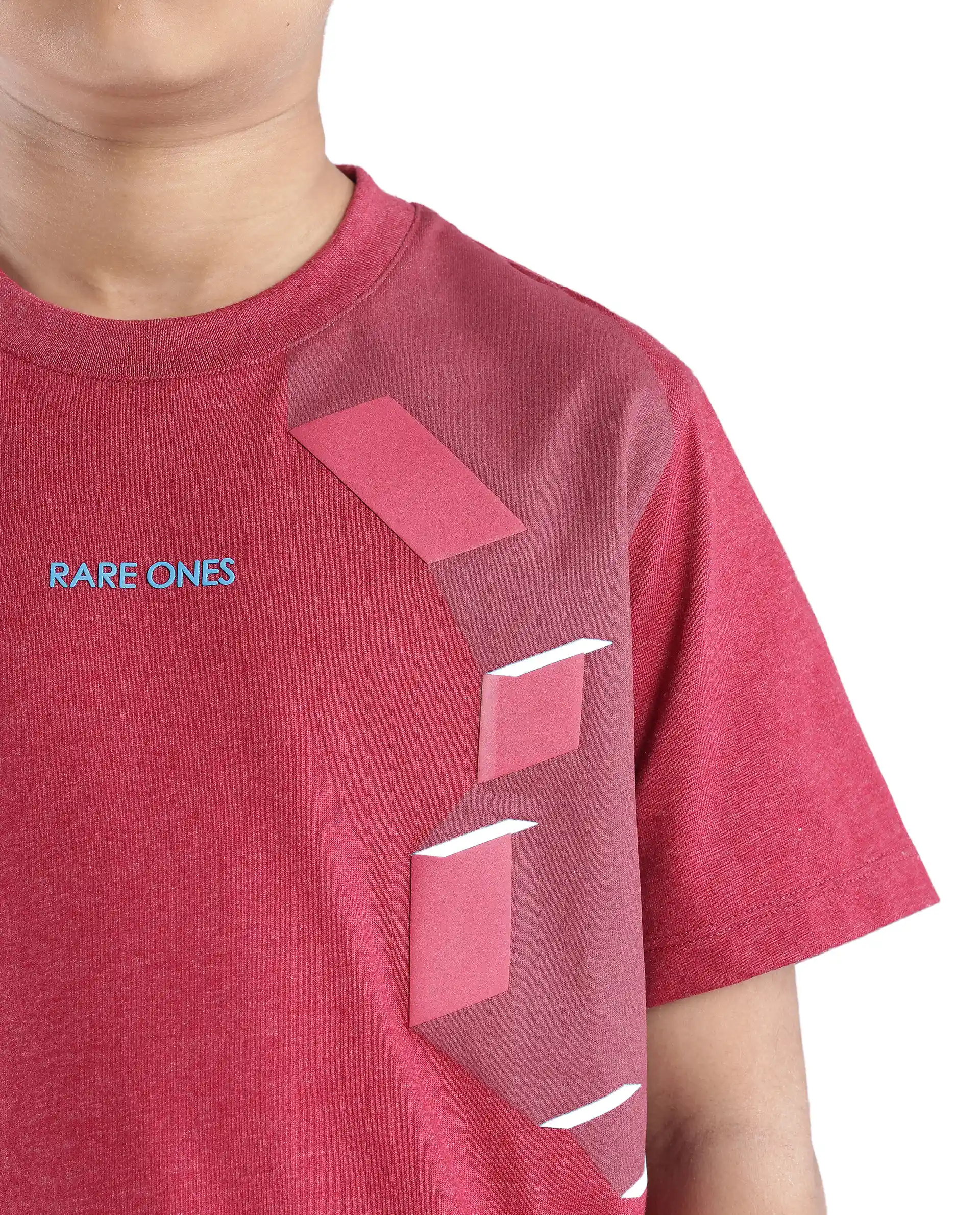 Rare Ones Kids Si Dusky Red Cotton Short Sleeve Crew Neck Raised Hd Print T-Shirt - Image 8