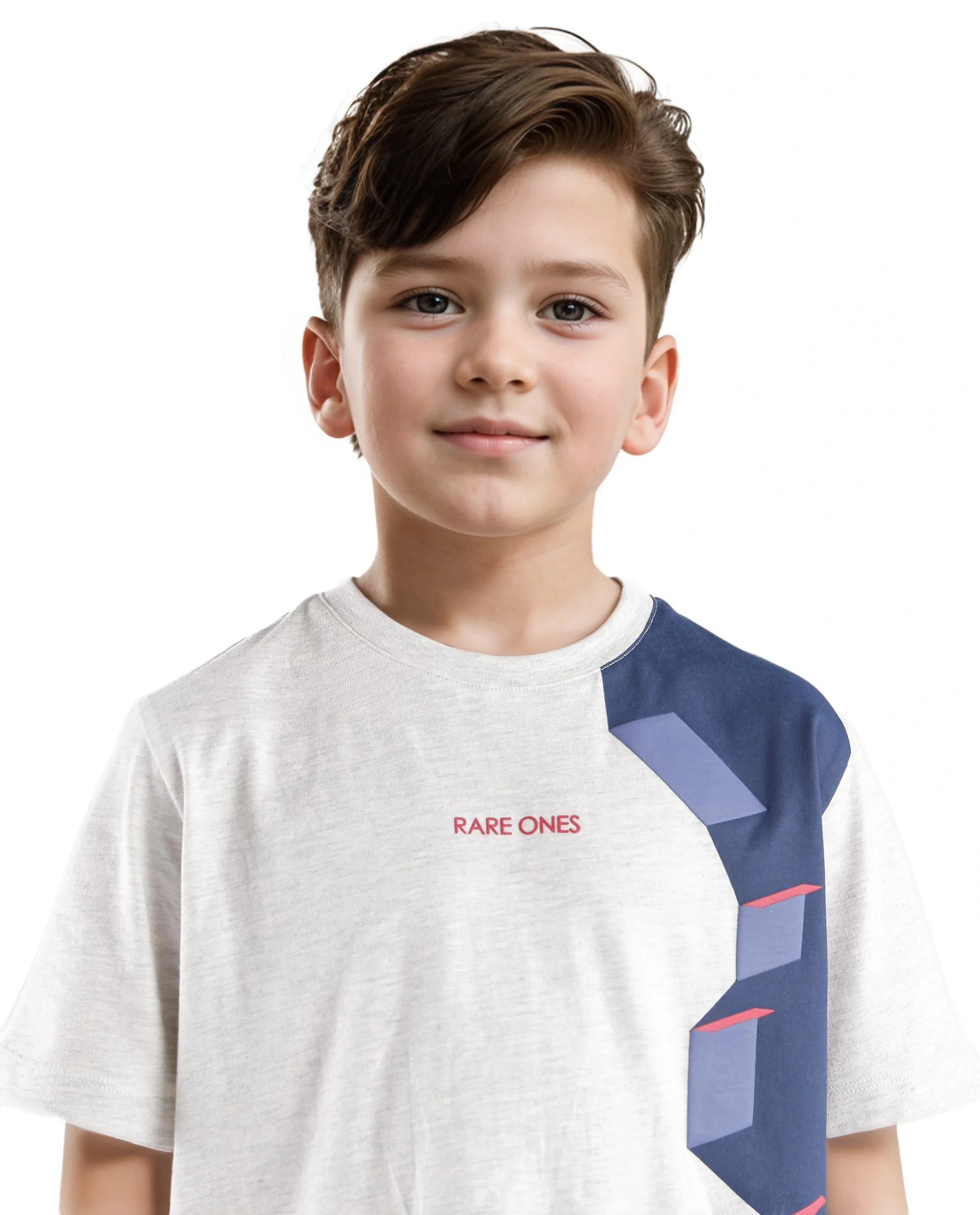 Rare Ones Kids Si Light Grey Cotton Short Sleeve Crew Neck Raised Hd Print T-Shirt - Image 6