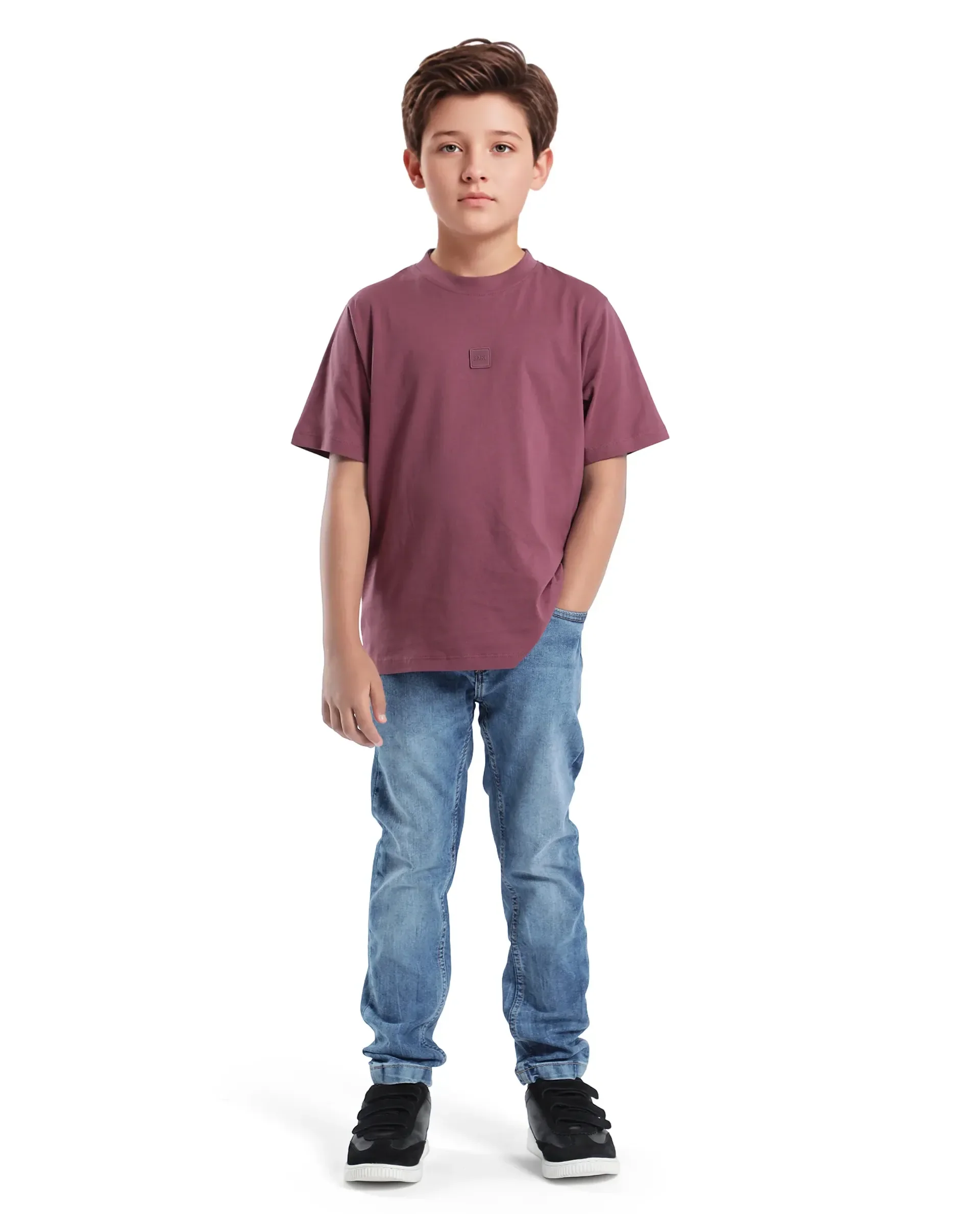 Rare Ones Kids Sira Light Blue Cotton Solid Button And Zip Closure Slim Fit Fit Jeans - Image 3