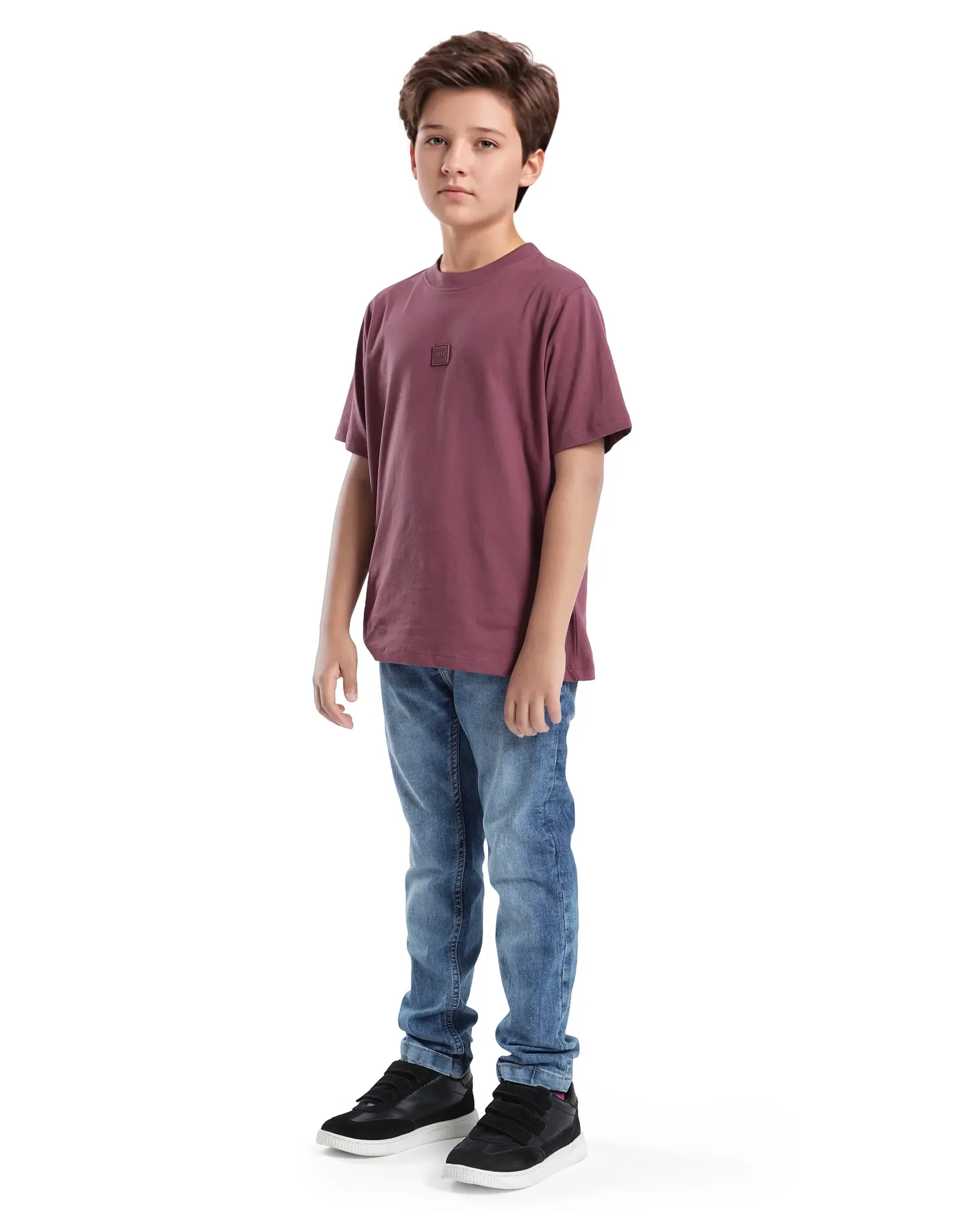 Rare Ones Kids Sira Light Blue Cotton Solid Button And Zip Closure Slim Fit Fit Jeans - Image 6