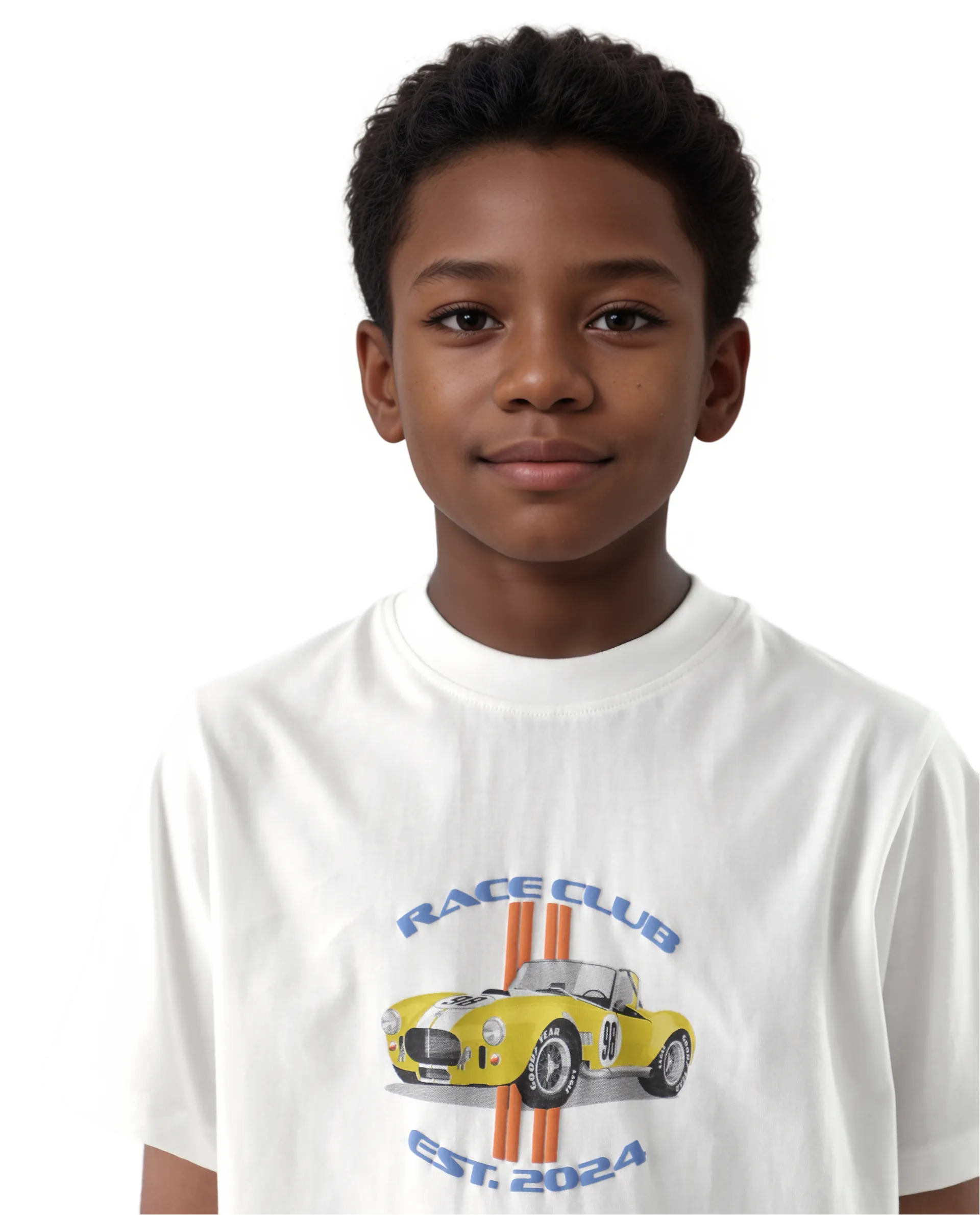 Rare Ones Kids Speed Off White Cotton Half Sleeve Solid Slip-On Closure Regular Fit T-Shirt - Image 4