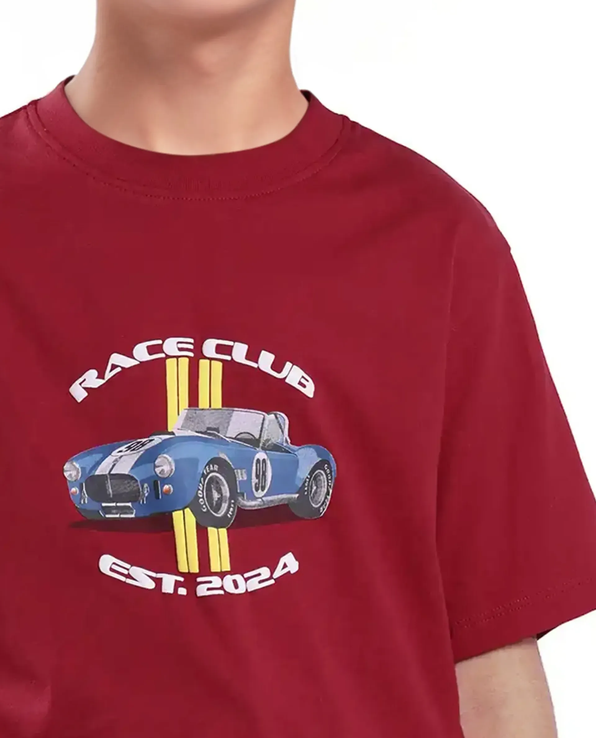 Rare Ones Kids Speed Red Cotton Half Sleeve Printed Slip-On Closure Regular Fit T-Shirt - Image 4