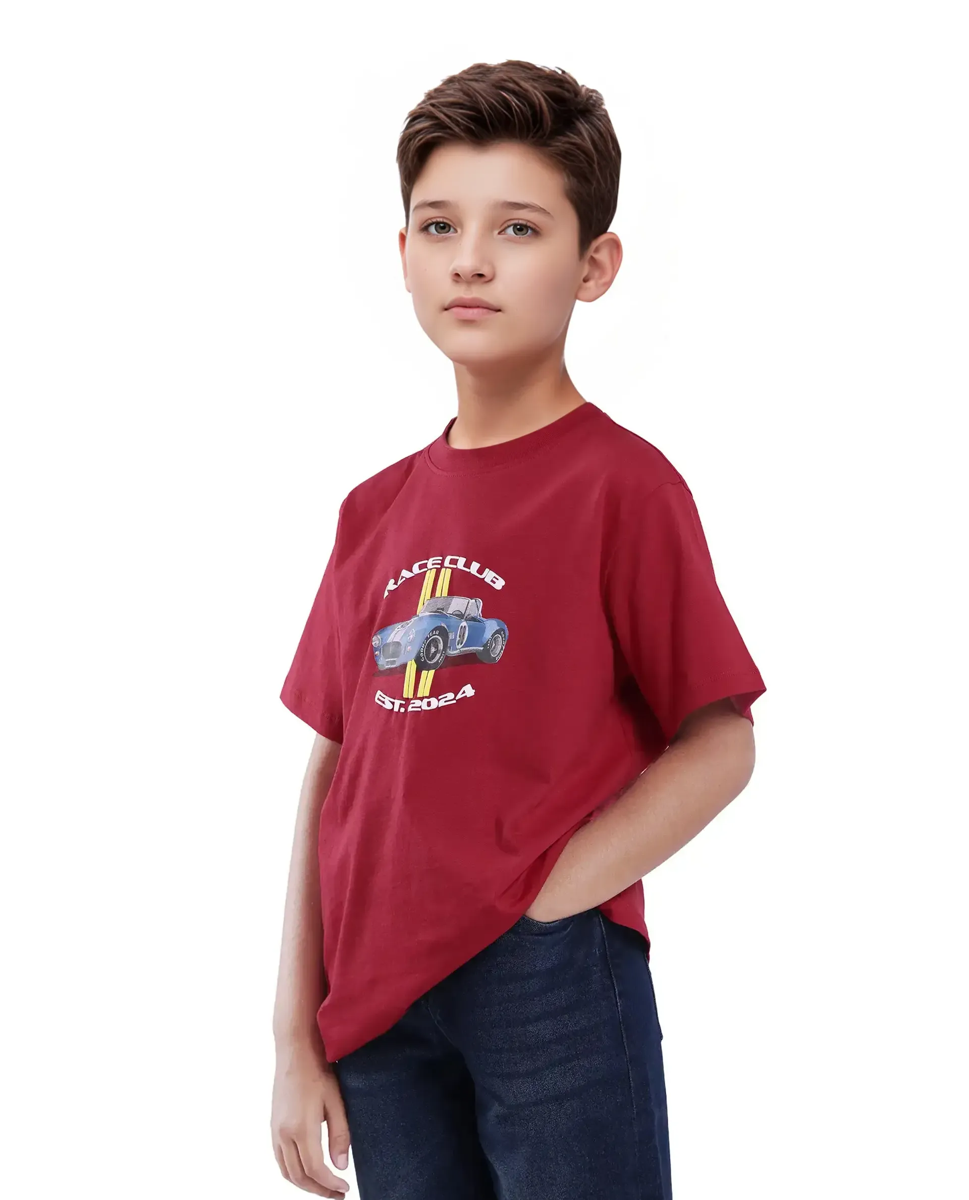 Rare Ones Kids Speed Red Cotton Half Sleeve Printed Slip-On Closure Regular Fit T-Shirt - Image 6