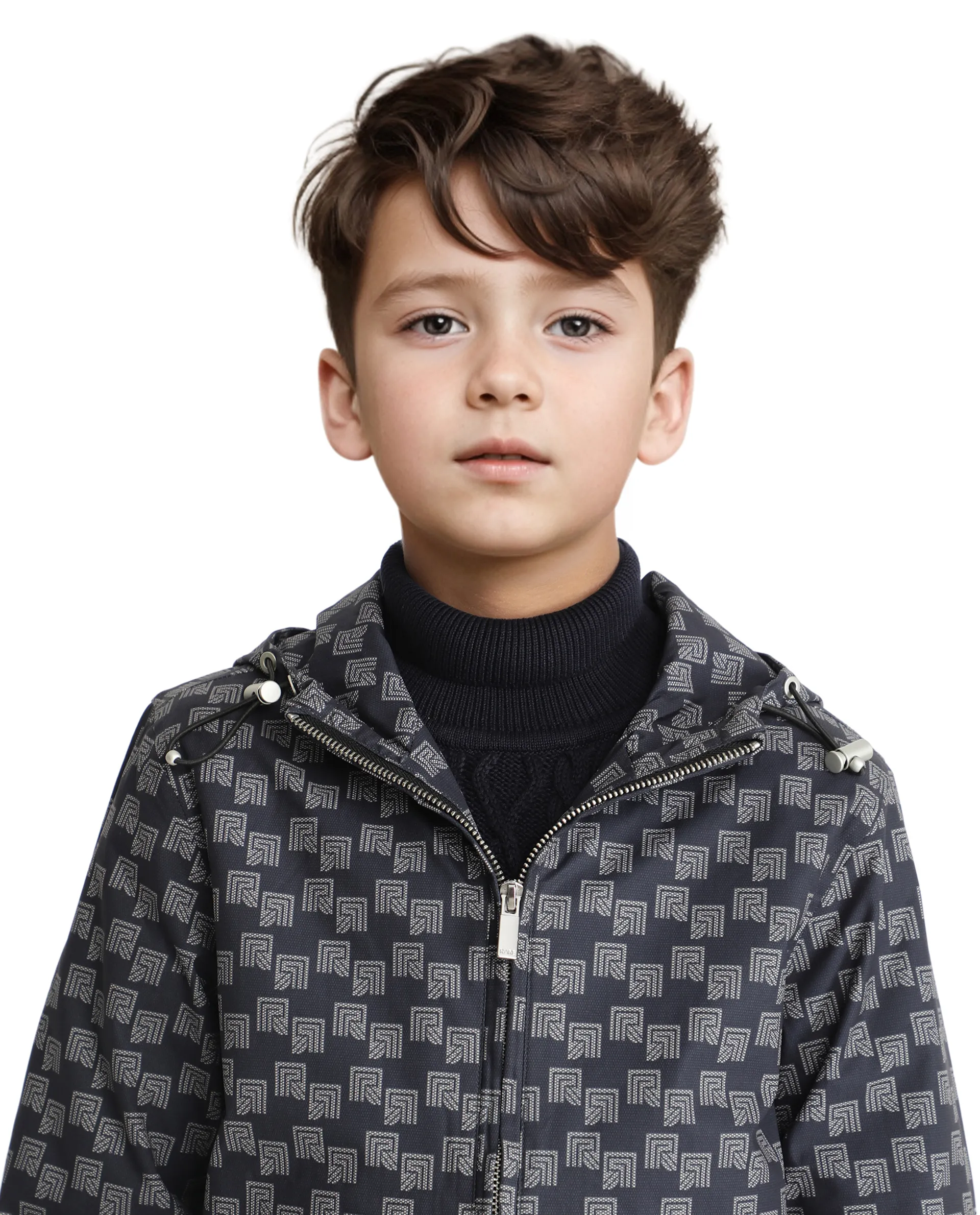 Rare Ones Kids Stappon Navy Zipper Full Sleeve Hooded Jacket - Image 5