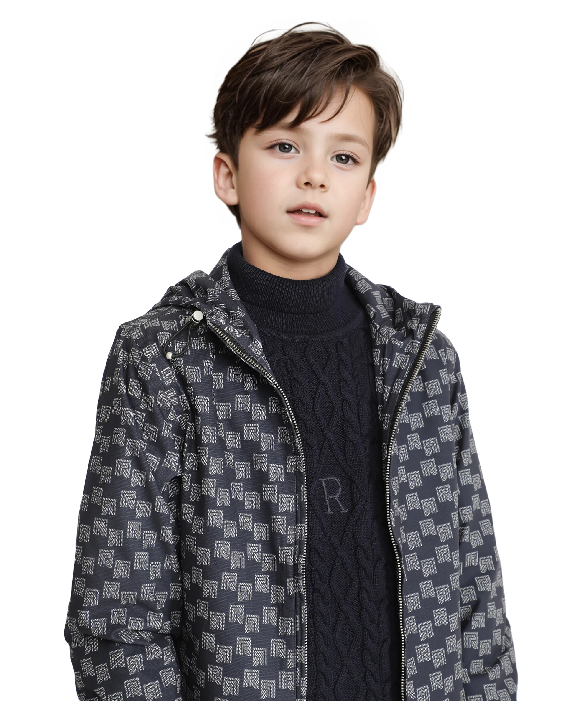 Rare Ones Kids Stappon Navy Zipper Full Sleeve Hooded Jacket - Image 6