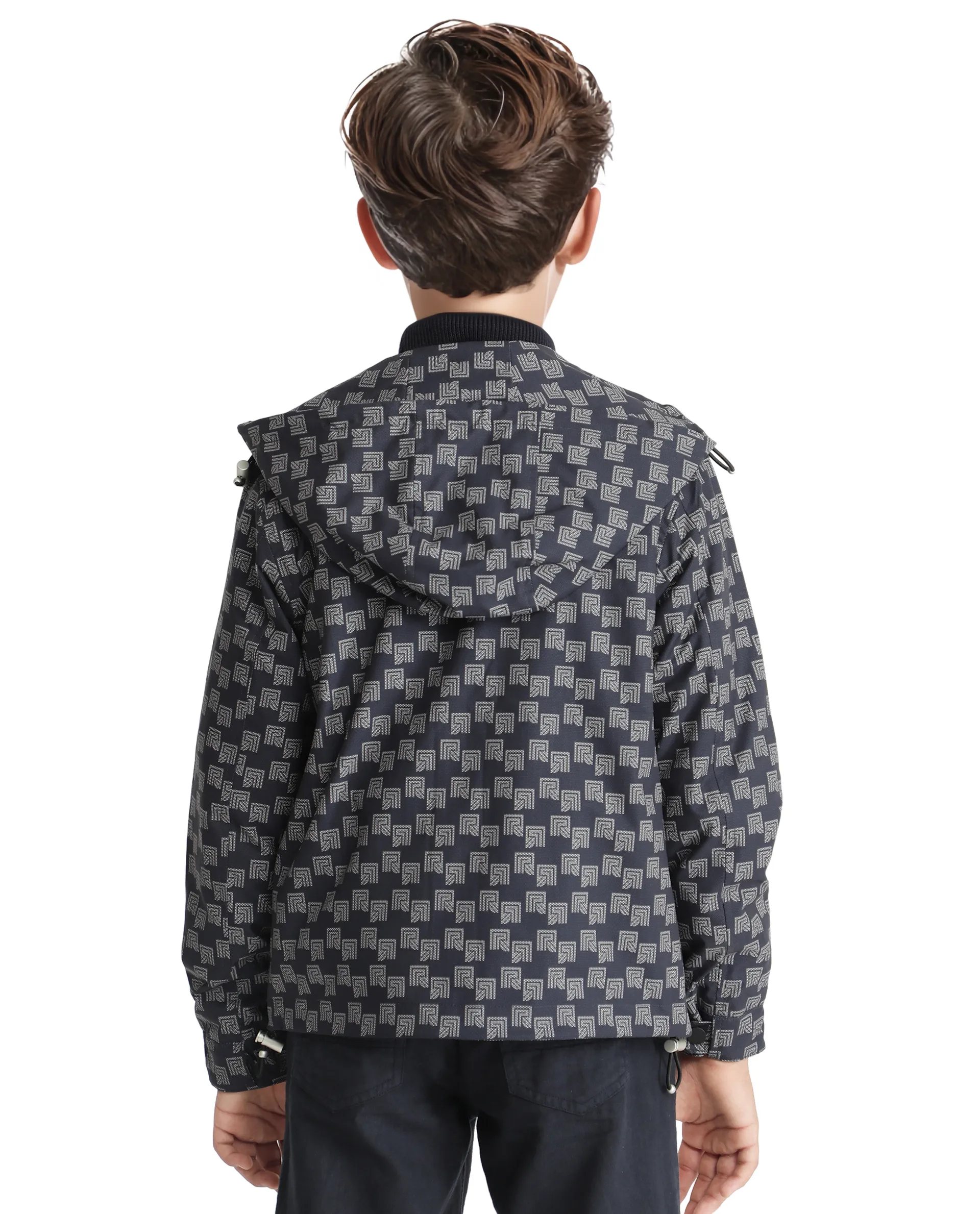 Rare Ones Kids Stappon Navy Zipper Full Sleeve Hooded Jacket - Image 9