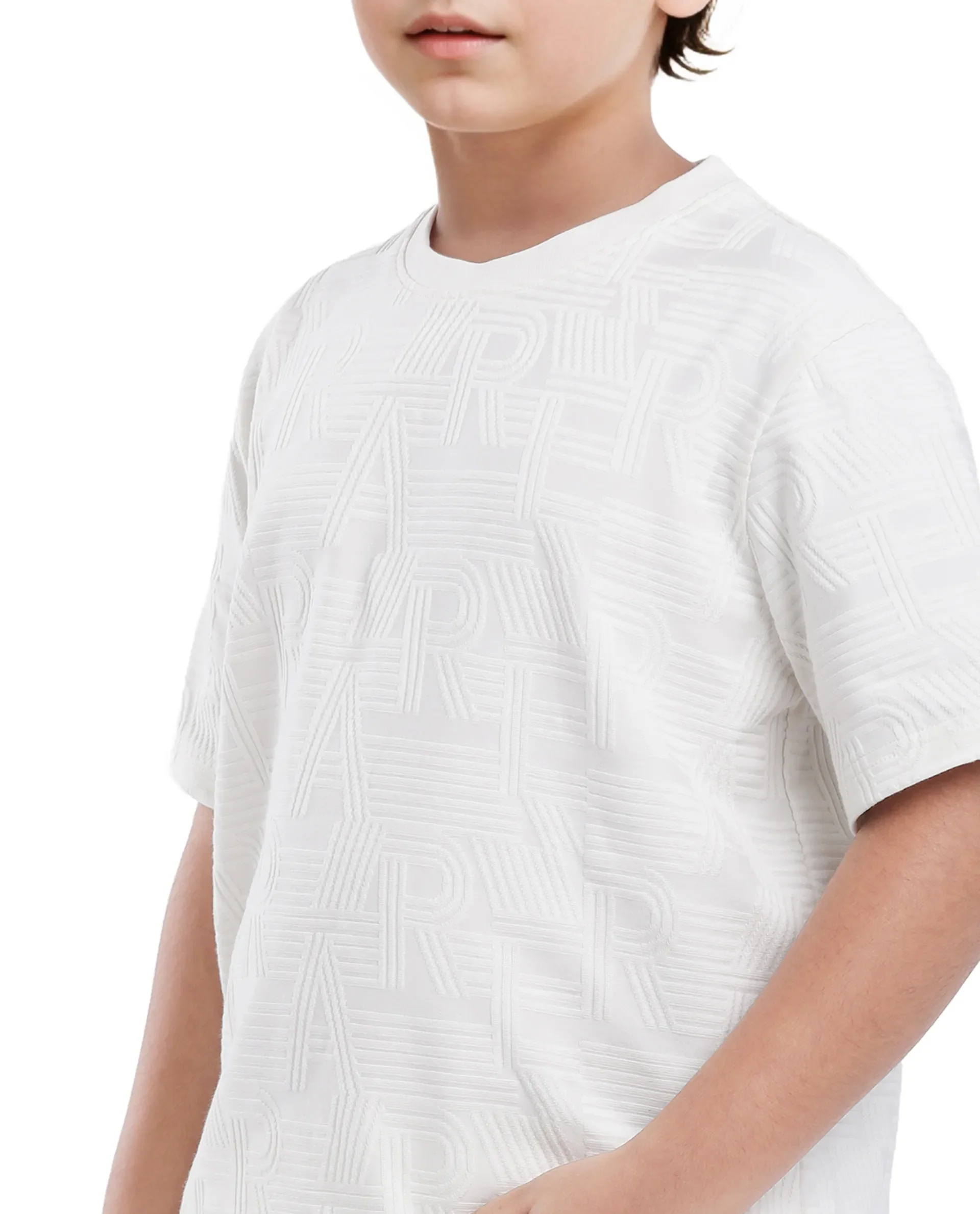 Rare Ones Kids Stom Offwhite Cotton Short Sleeve Crew Neck Solid T-Shirt - Image 6