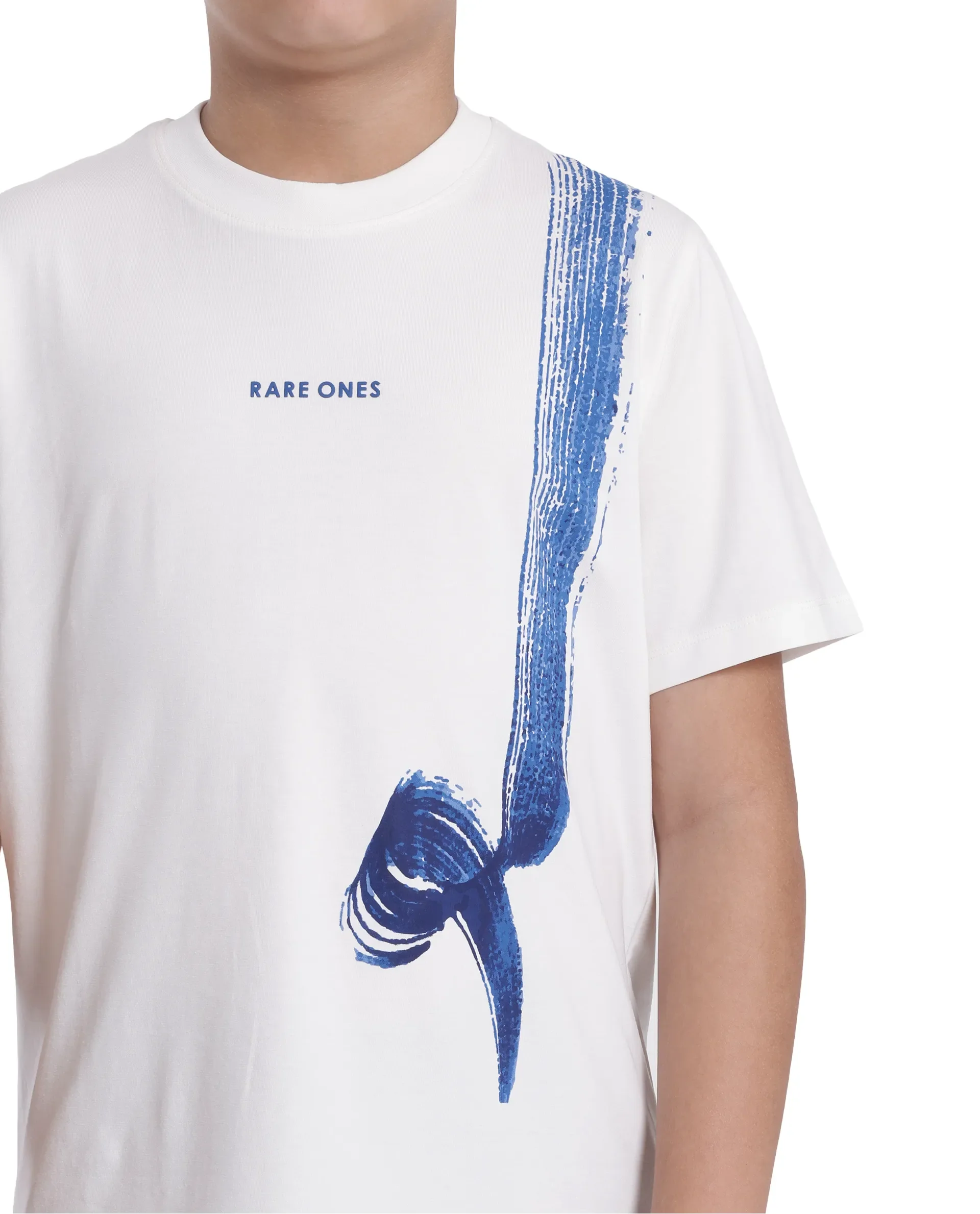 Rare Ones Kids Strok White Cotton Blend Short Sleeve Crew Neck Print T-Shirt - Image 5