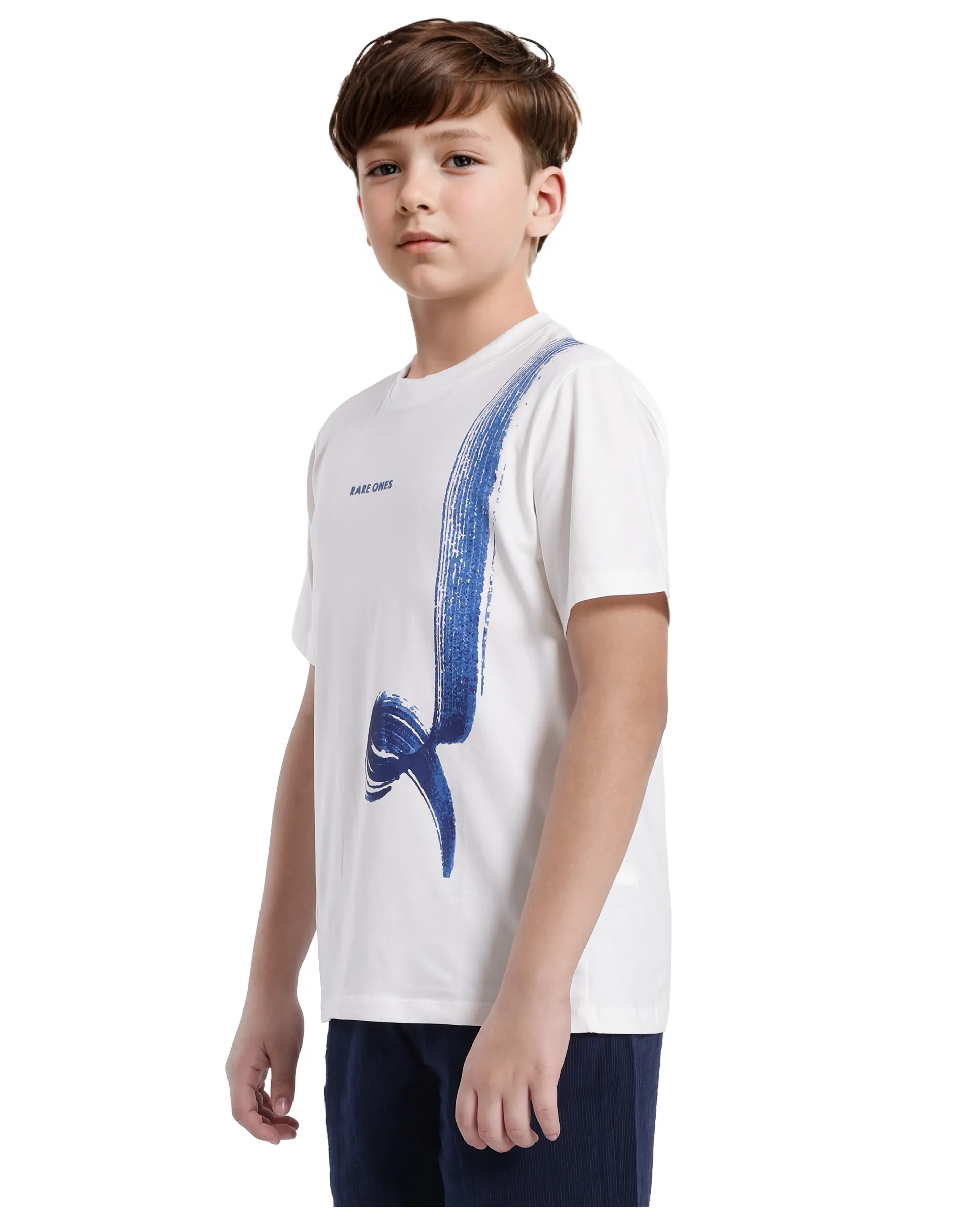 Rare Ones Kids Strok White Cotton Blend Short Sleeve Crew Neck Print T-Shirt - Image 6