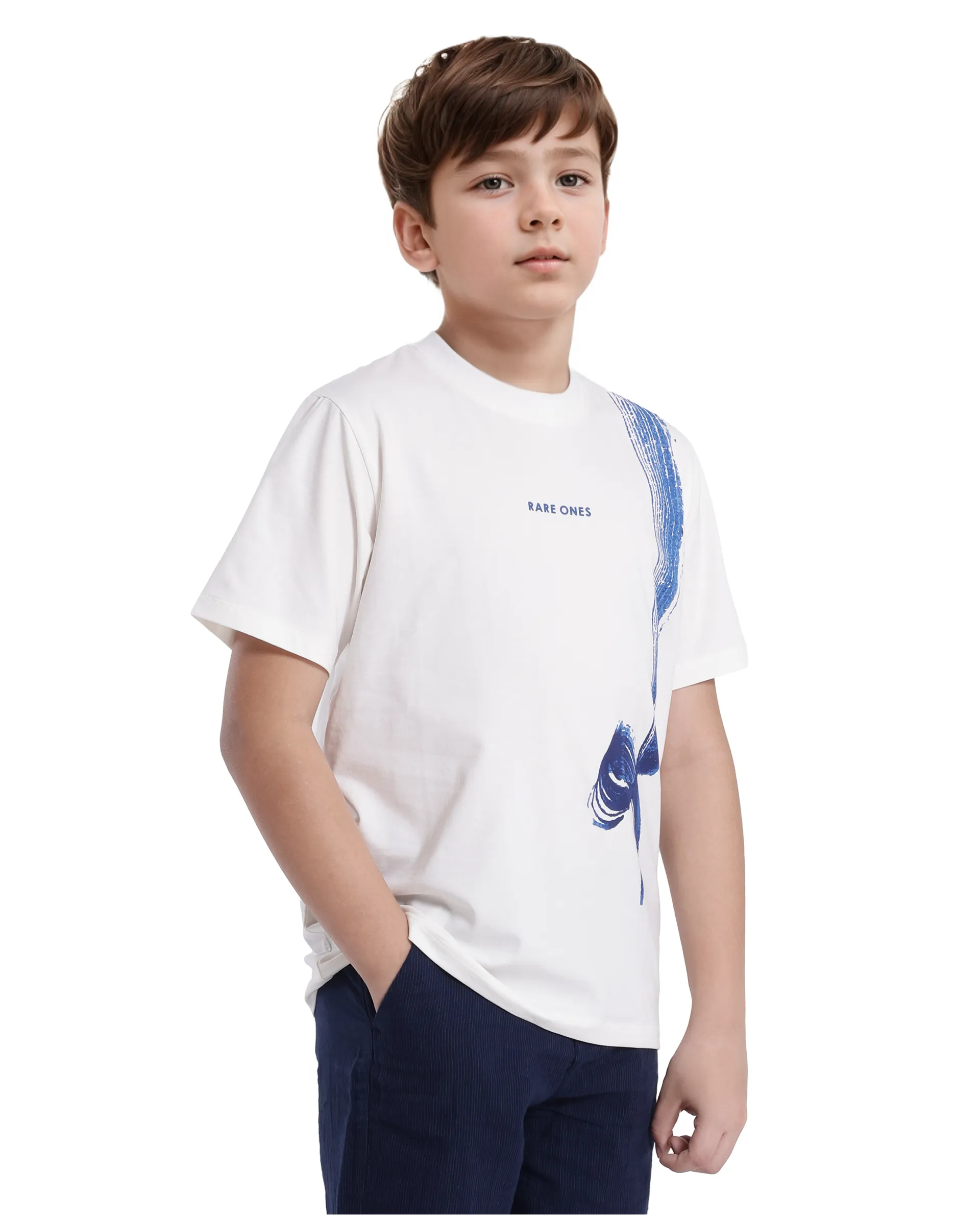 Rare Ones Kids Strok White Cotton Blend Short Sleeve Crew Neck Print T-Shirt - Image 7