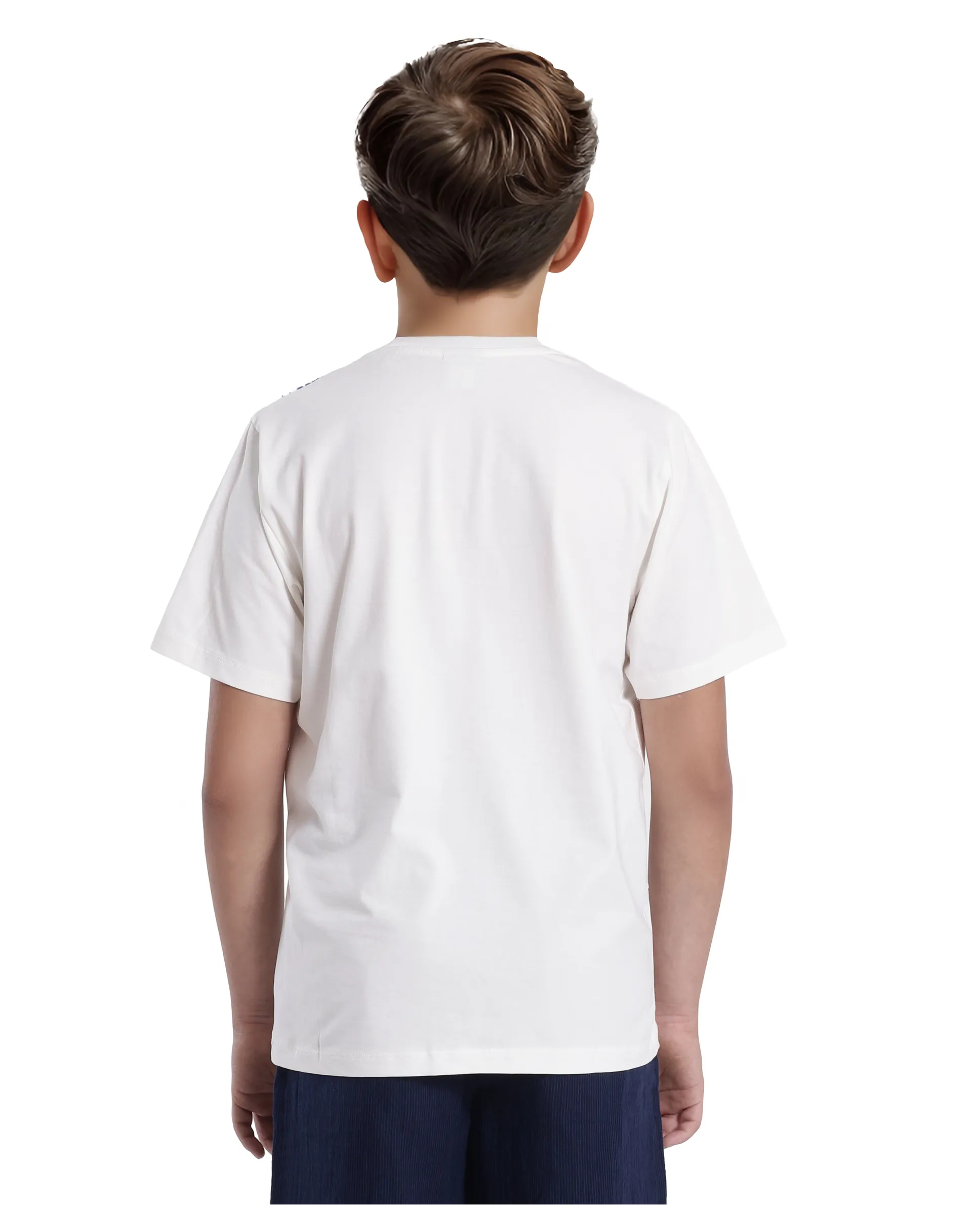 Rare Ones Kids Strok White Cotton Blend Short Sleeve Crew Neck Print T-Shirt - Image 8