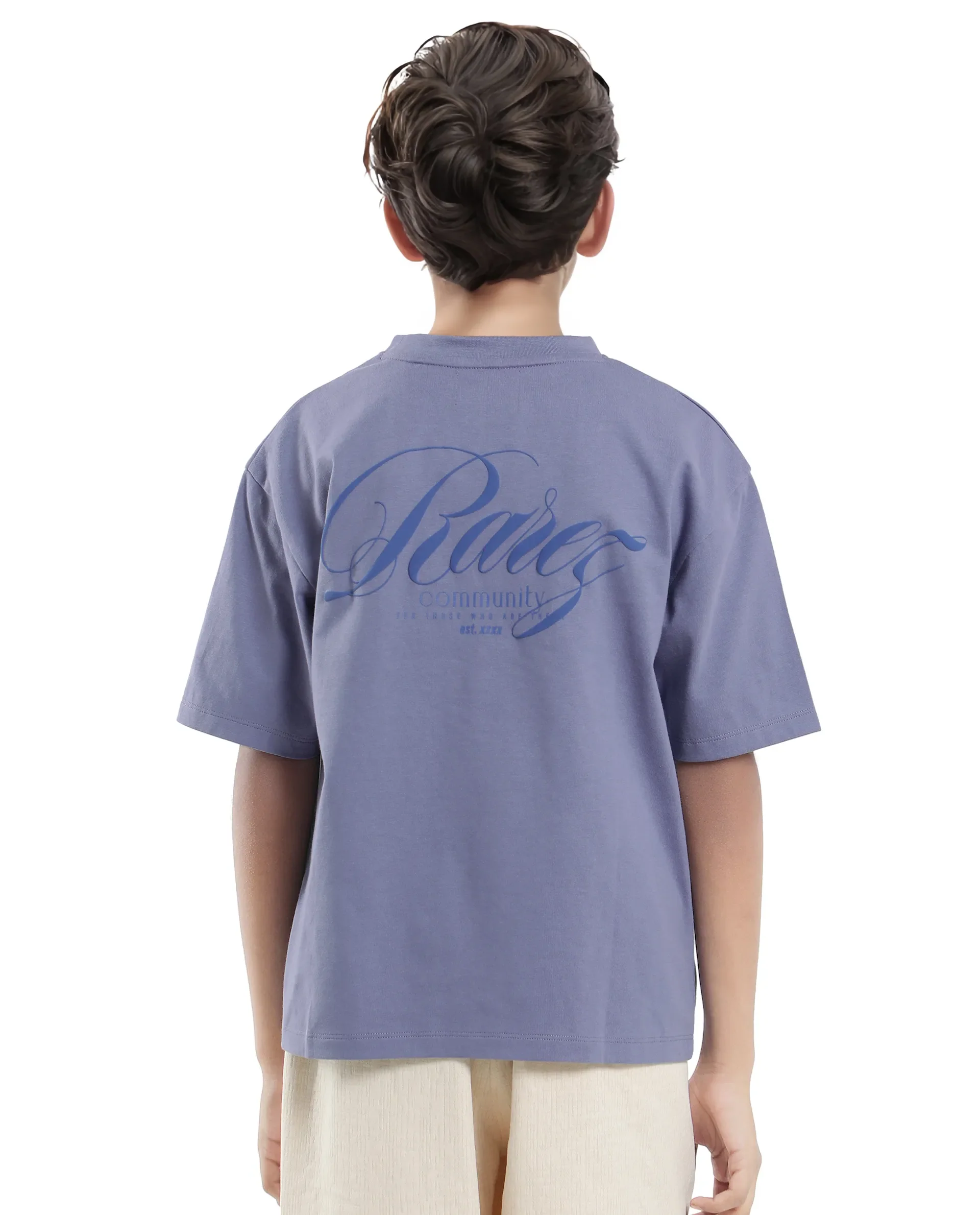 Rare Ones Kids Sudo Light Purple Cotton Graphic Printed Slip-On Oversized Fit T-Shirt - Image 10