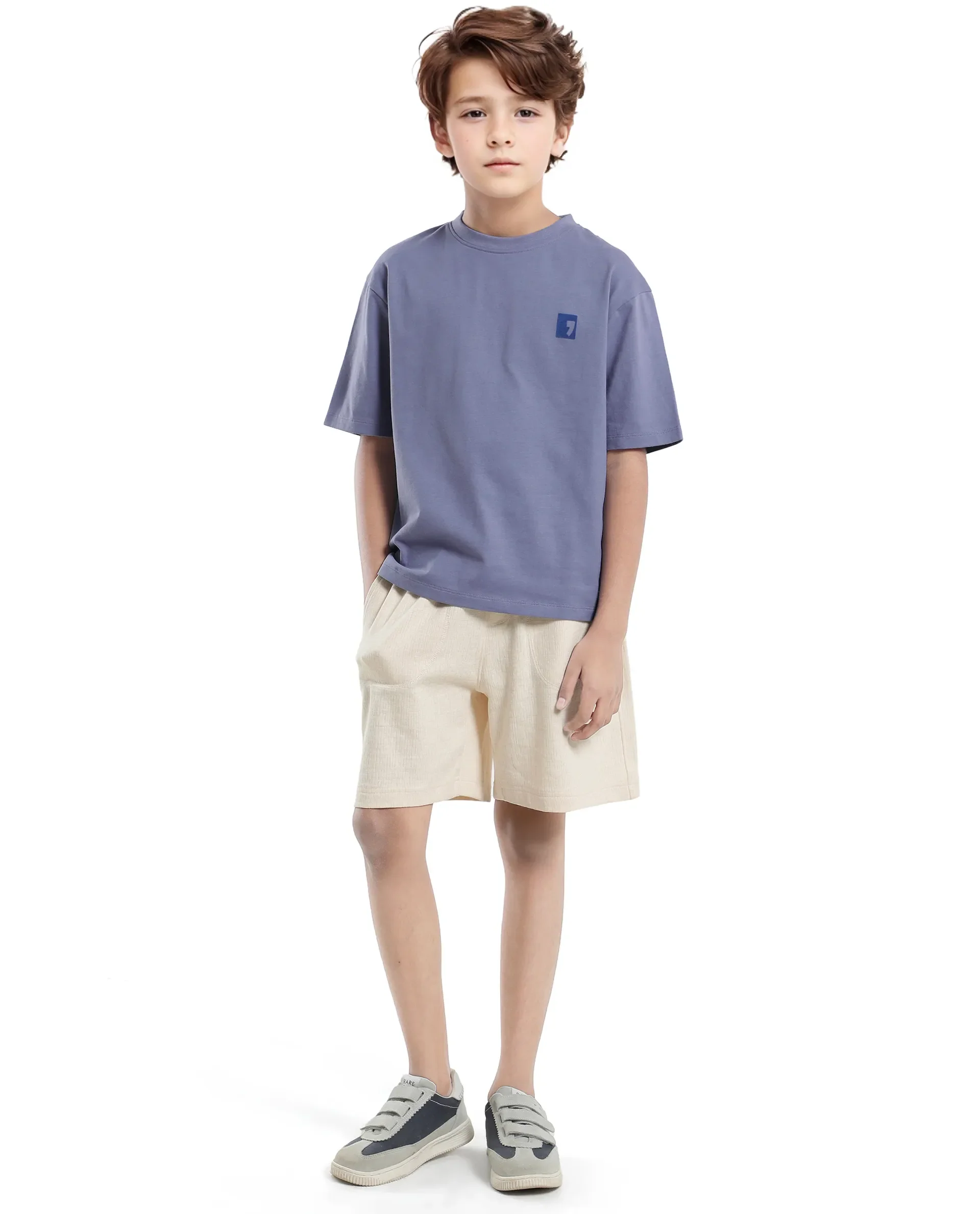 Rare Ones Kids Sudo Light Purple Cotton Graphic Printed Slip-On Oversized Fit T-Shirt - Image 3