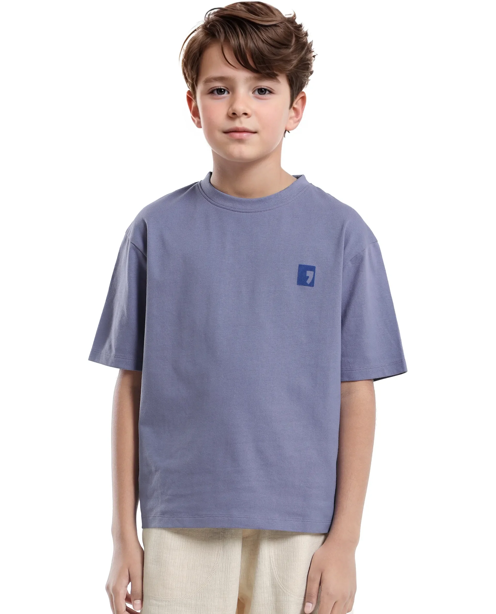 Rare Ones Kids Sudo Light Purple Cotton Graphic Printed Slip-On Oversized Fit T-Shirt - Image 6