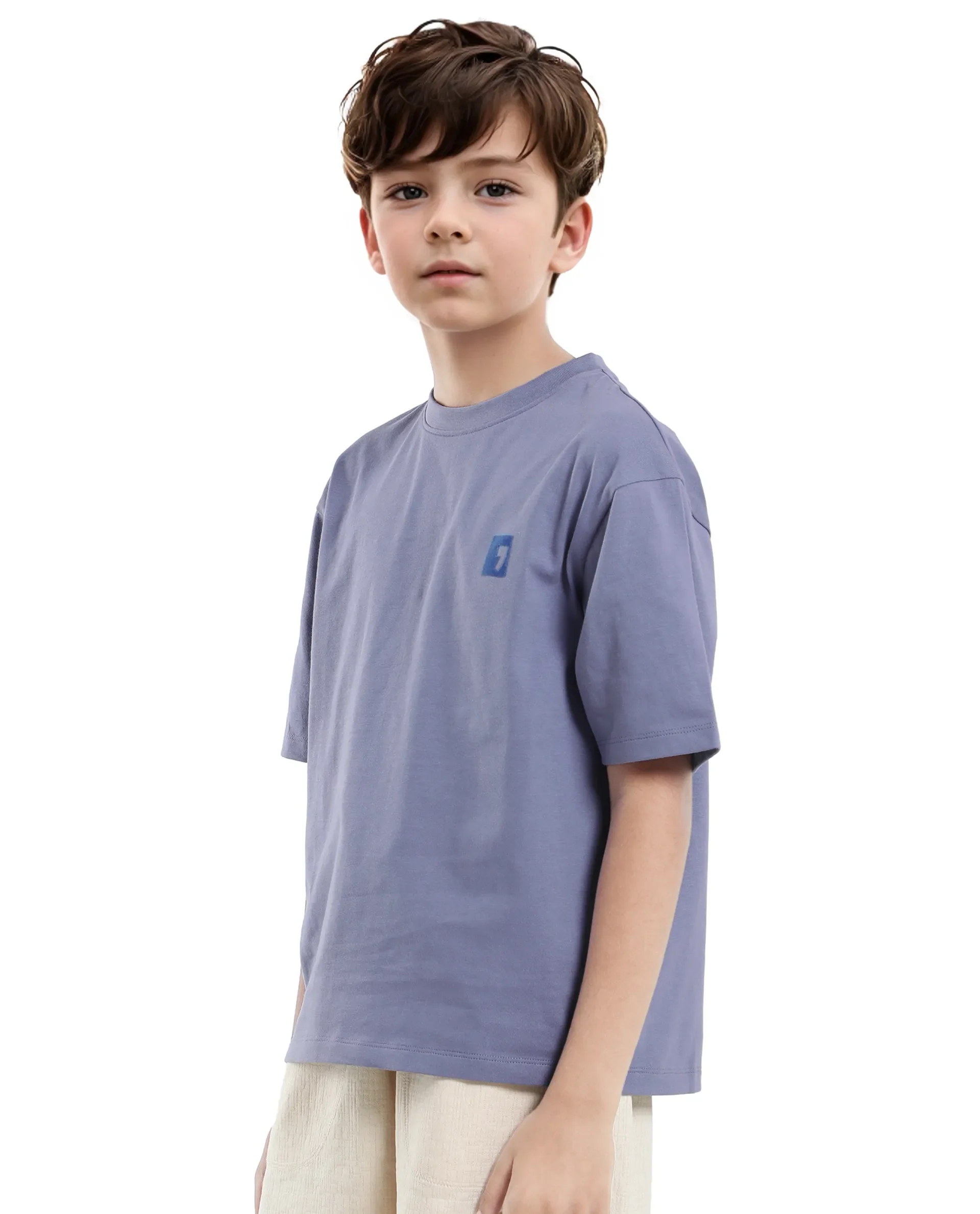 Rare Ones Kids Sudo Light Purple Cotton Graphic Printed Slip-On Oversized Fit T-Shirt - Image 7
