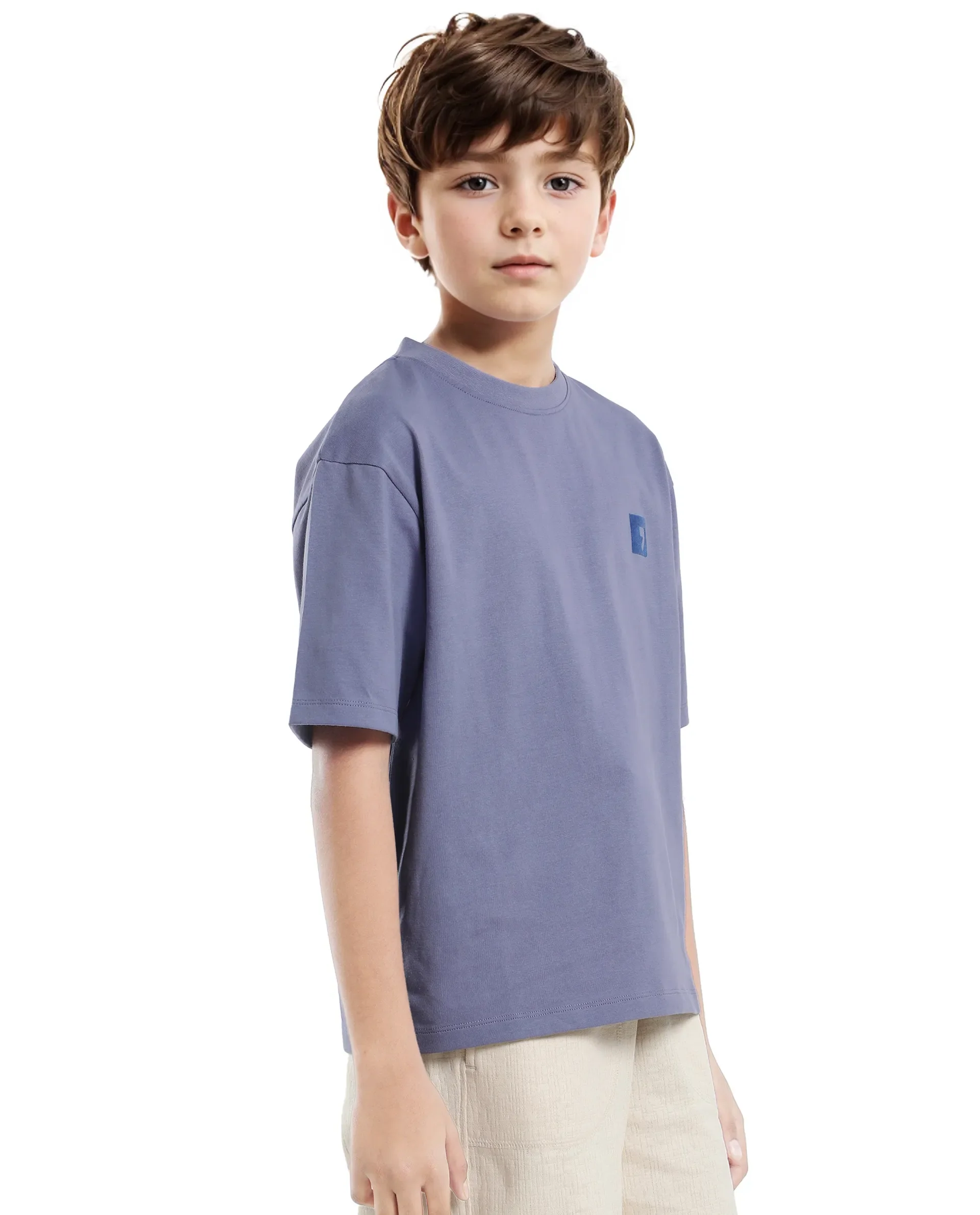 Rare Ones Kids Sudo Light Purple Cotton Graphic Printed Slip-On Oversized Fit T-Shirt - Image 8