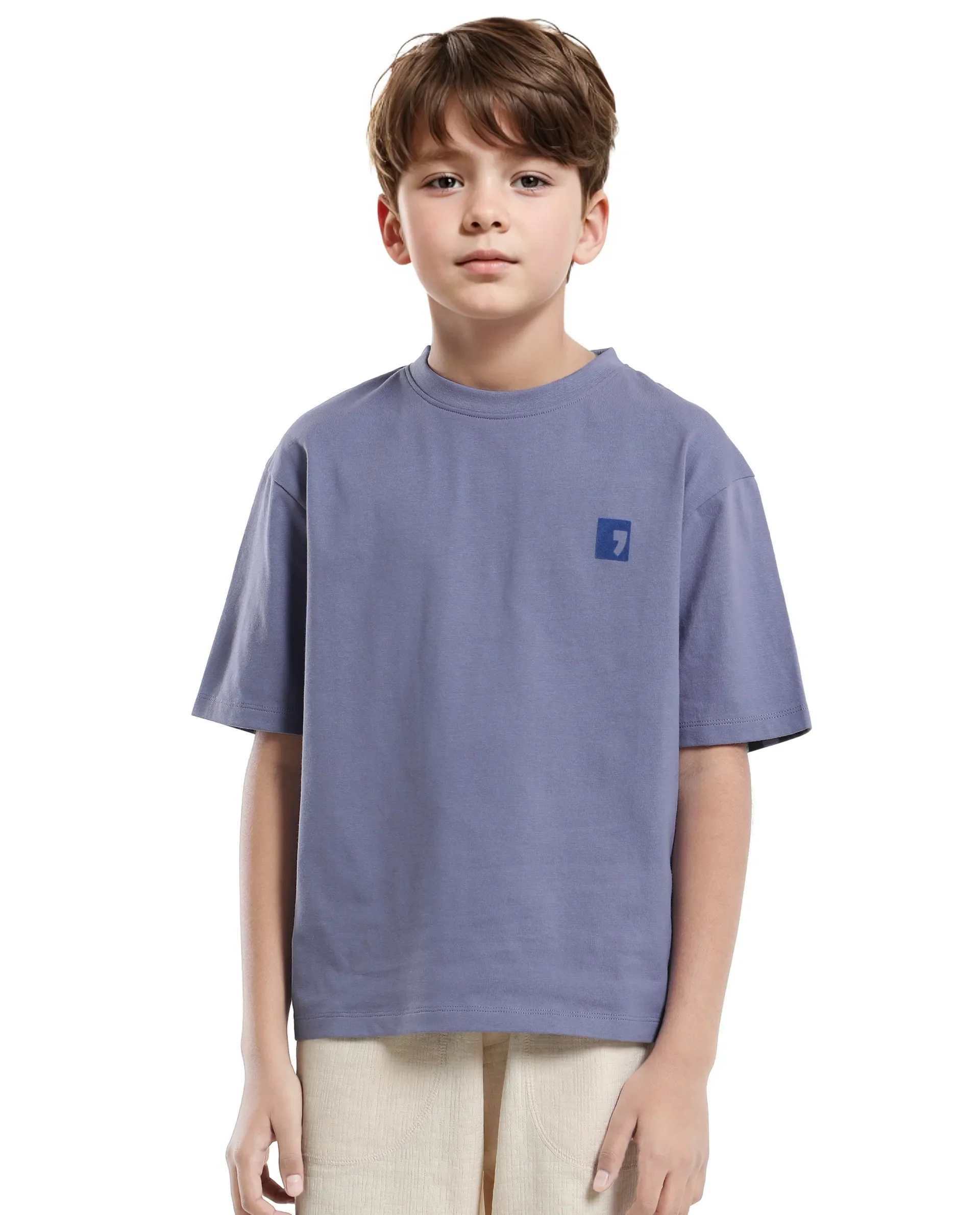 Rare Ones Kids Sudo Light Purple Cotton Graphic Printed Slip-On Oversized Fit T-Shirt - Image 9