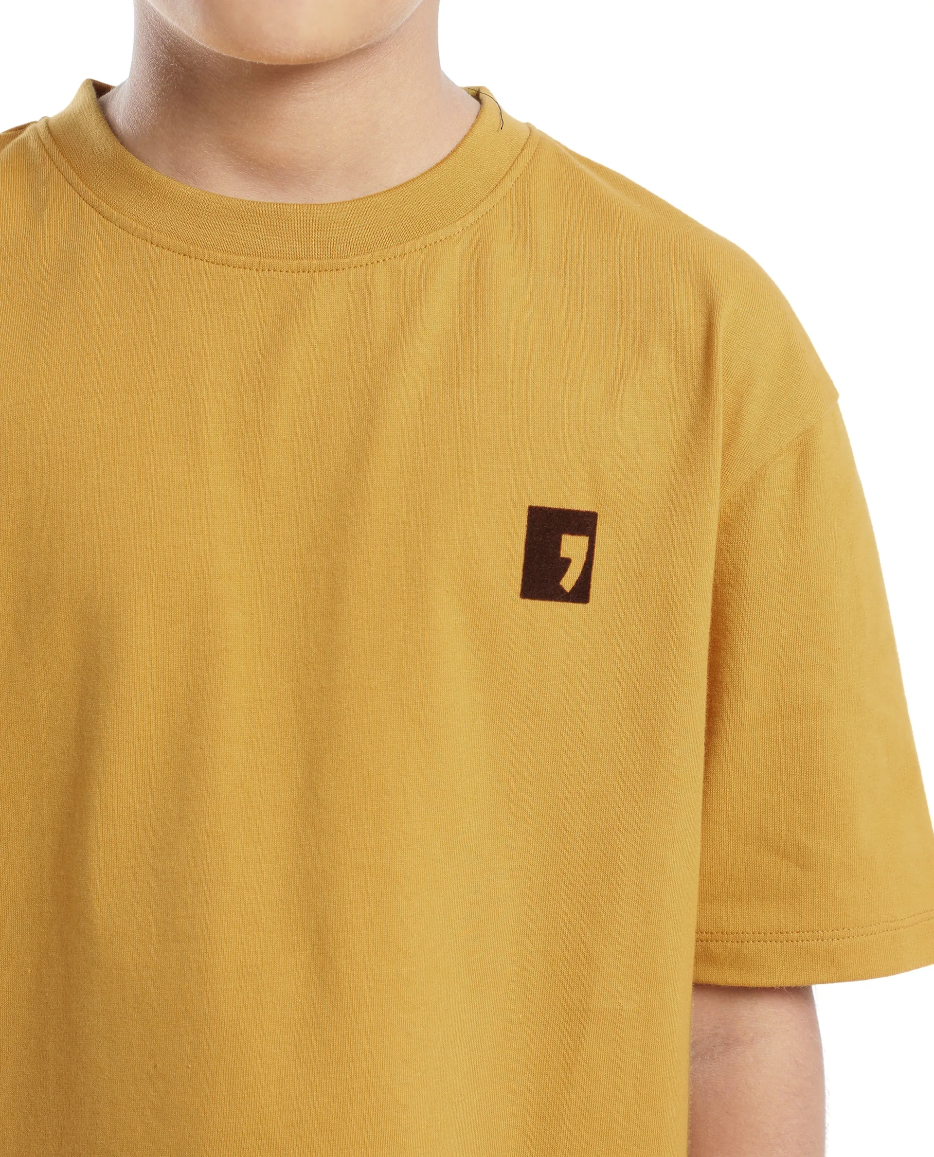 Rare Ones Kids Sudo Yellow Cotton Graphic Printed Slip-On Oversized Fit T-Shirt - Image 5