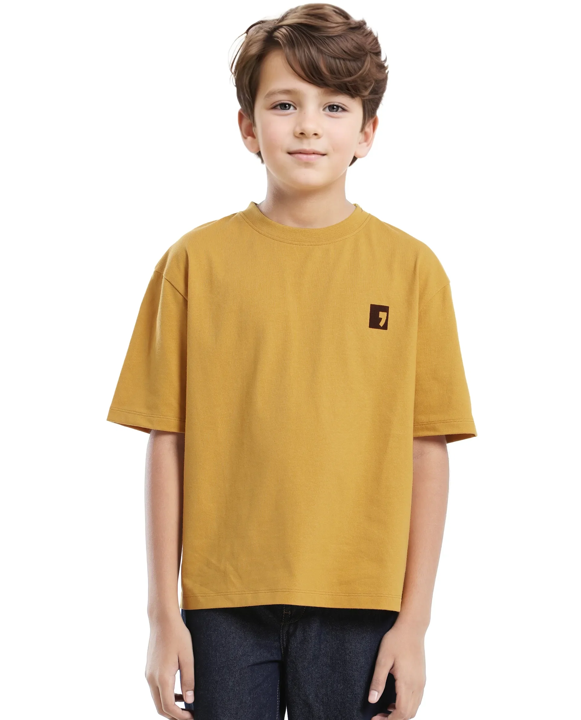 Rare Ones Kids Sudo Yellow Cotton Graphic Printed Slip-On Oversized Fit T-Shirt - Image 6