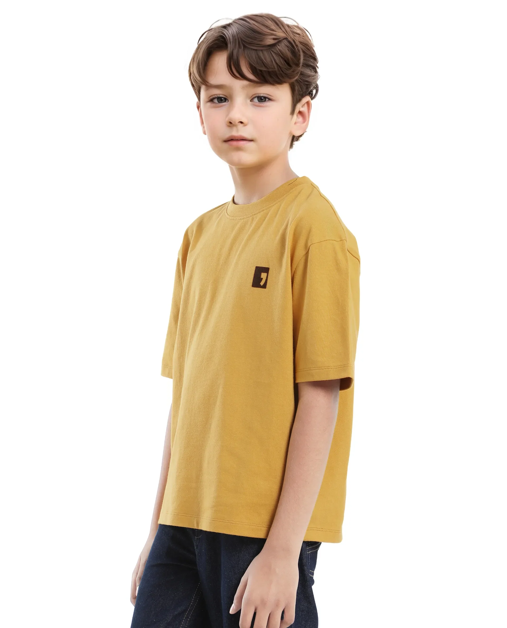 Rare Ones Kids Sudo Yellow Cotton Graphic Printed Slip-On Oversized Fit T-Shirt - Image 7