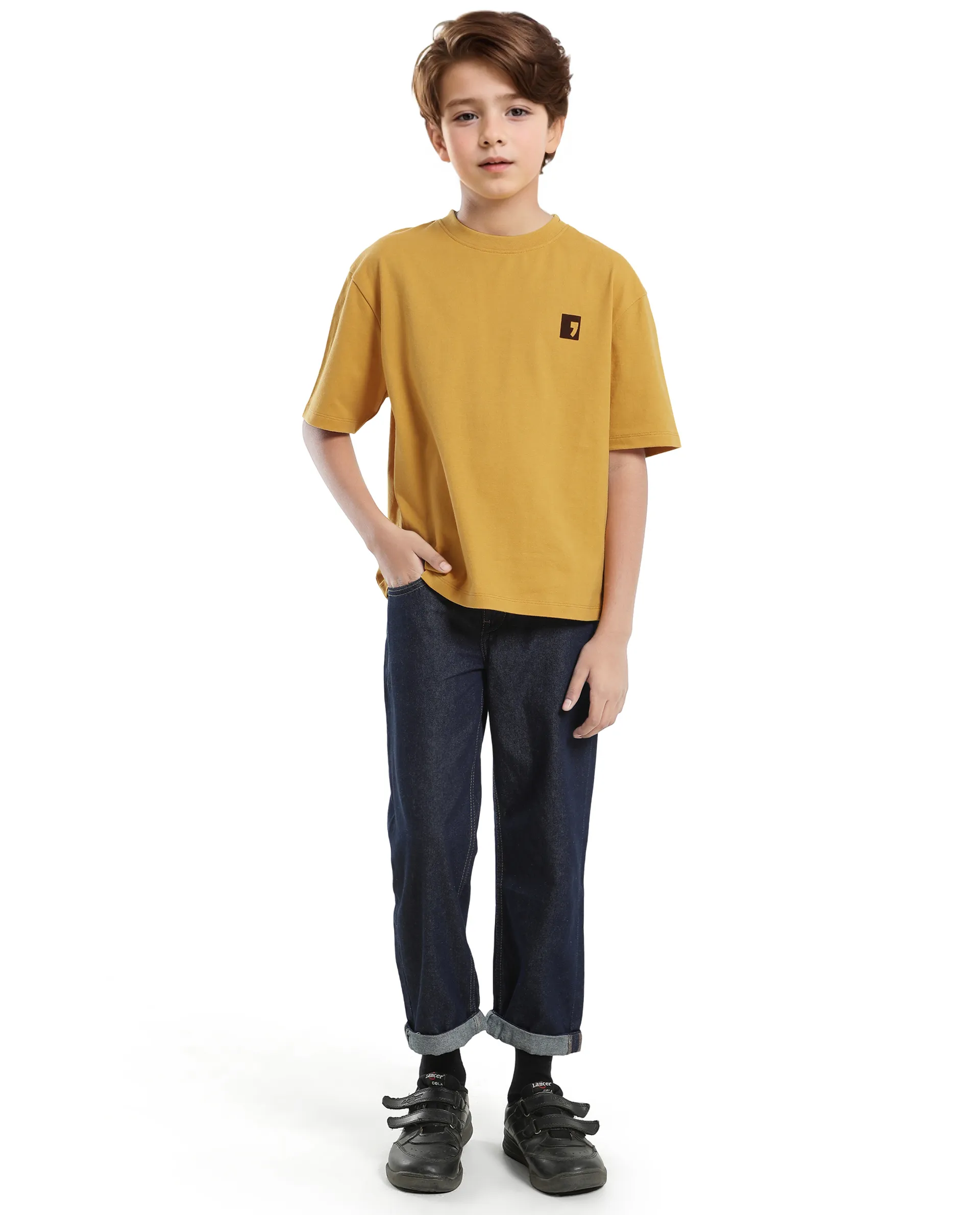 Rare Ones Kids Sudo Yellow Cotton Graphic Printed Slip-On Oversized Fit T-Shirt - Image 9
