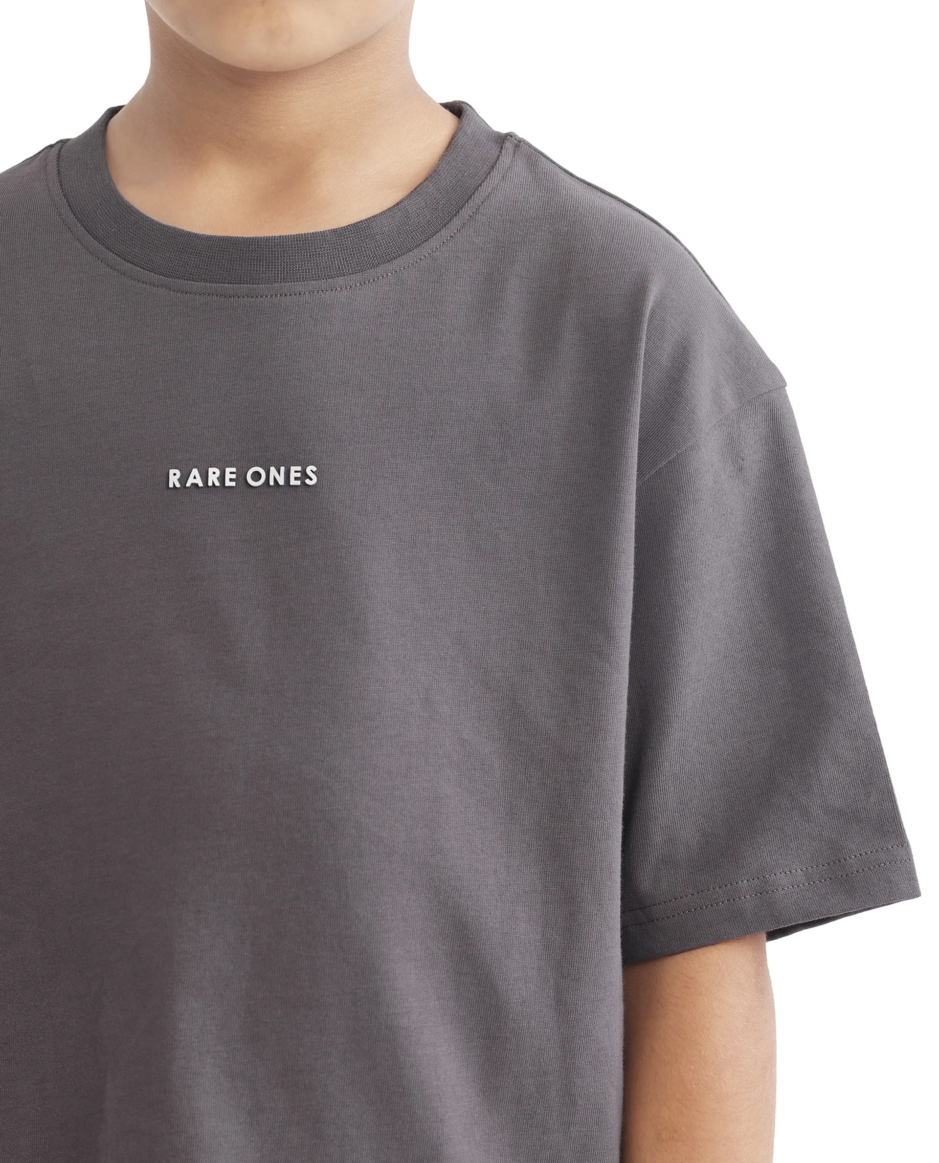 Rare Ones Kids Swyft Dark Grey Cotton Half Sleeve Slip-On Printed Boxy Fit T-Shirt - Image 5