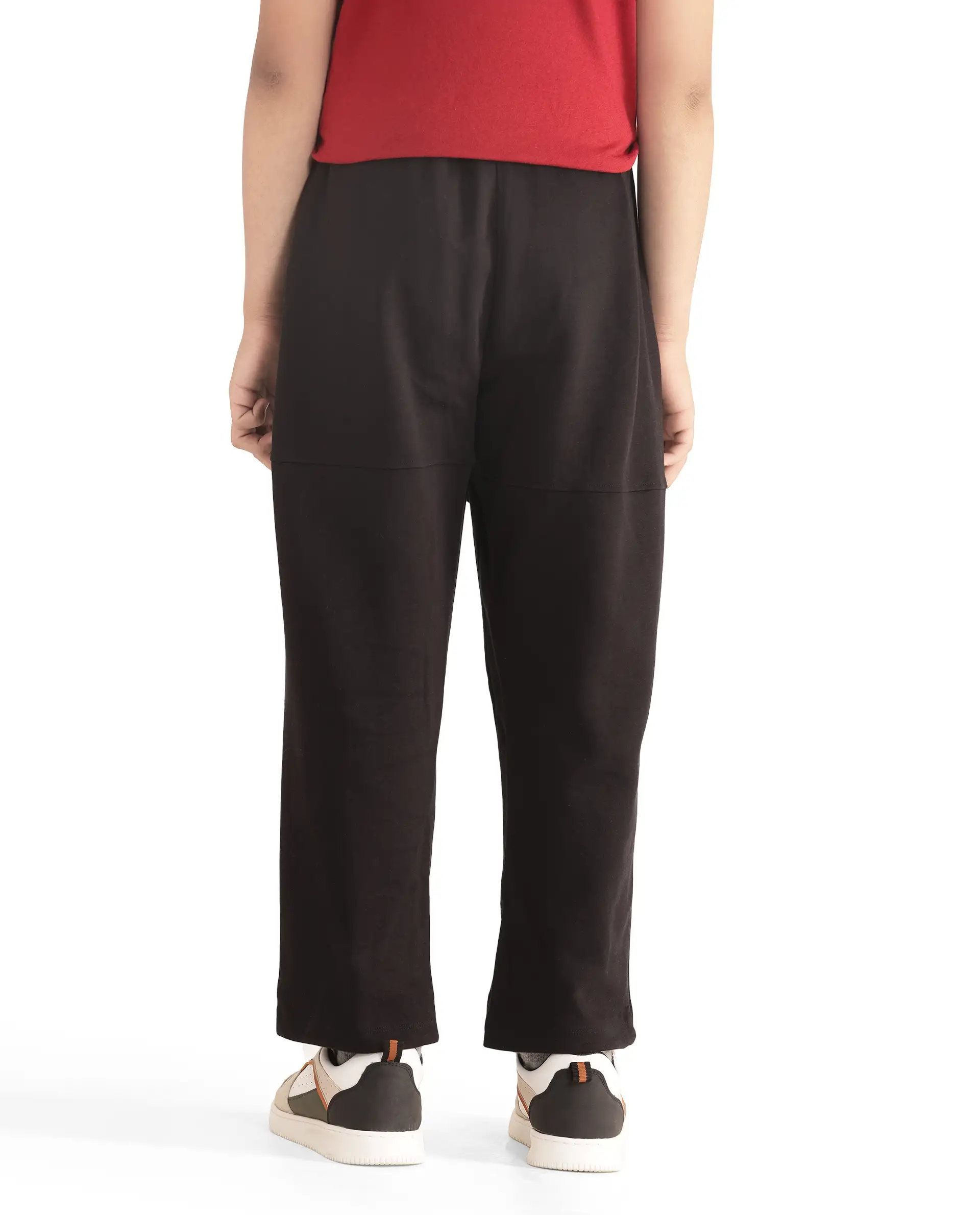 Rare Ones Kids Tami Black Cotton Poly Regular Fit Multipocket Solid Trackpant - Image 10