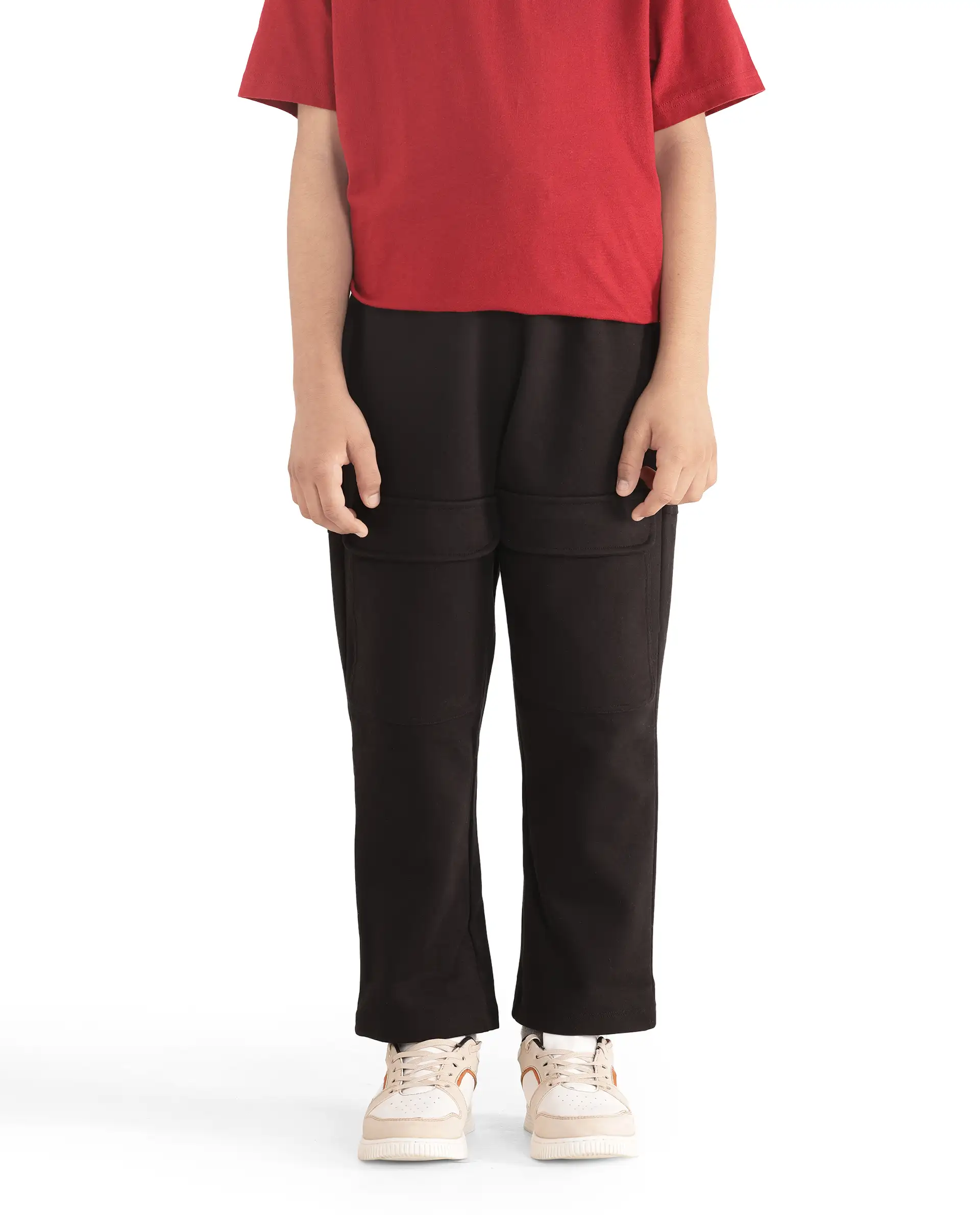 Rare Ones Kids Tami Black Cotton Poly Regular Fit Multipocket Solid Trackpant - Image 7