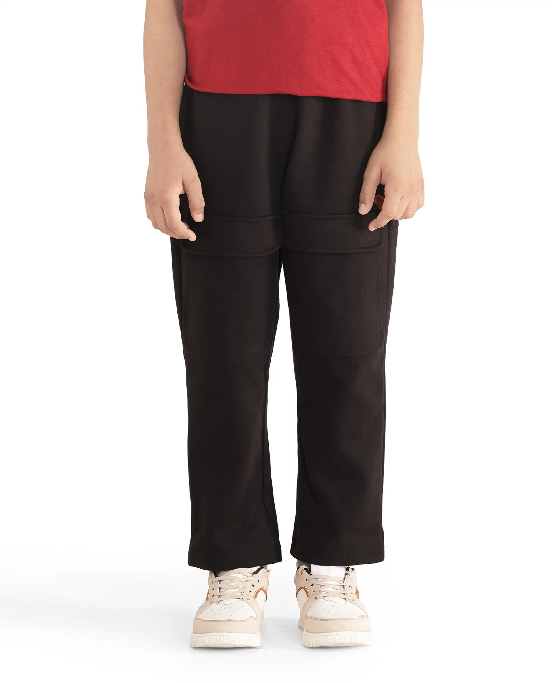 Rare Ones Kids Tami Black Cotton Poly Regular Fit Multipocket Solid Trackpant - Image 9