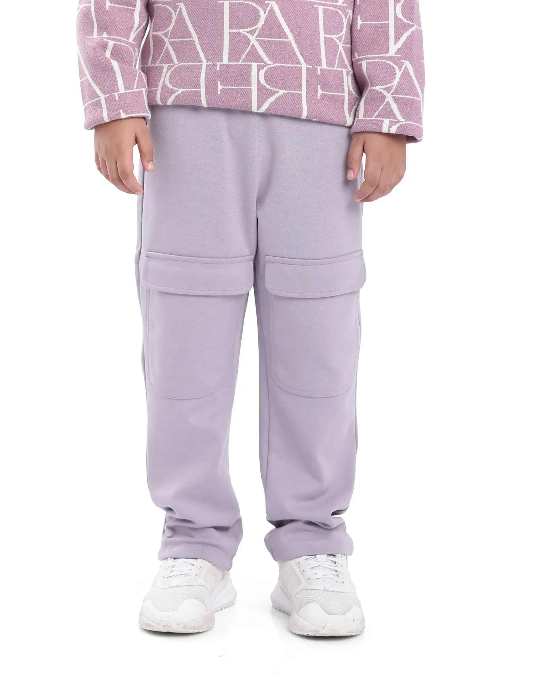 Rare Ones Kids Tami Dusky Purple Cotton Poly Regular Fit Multipocket Solid Trackpant - Image 2