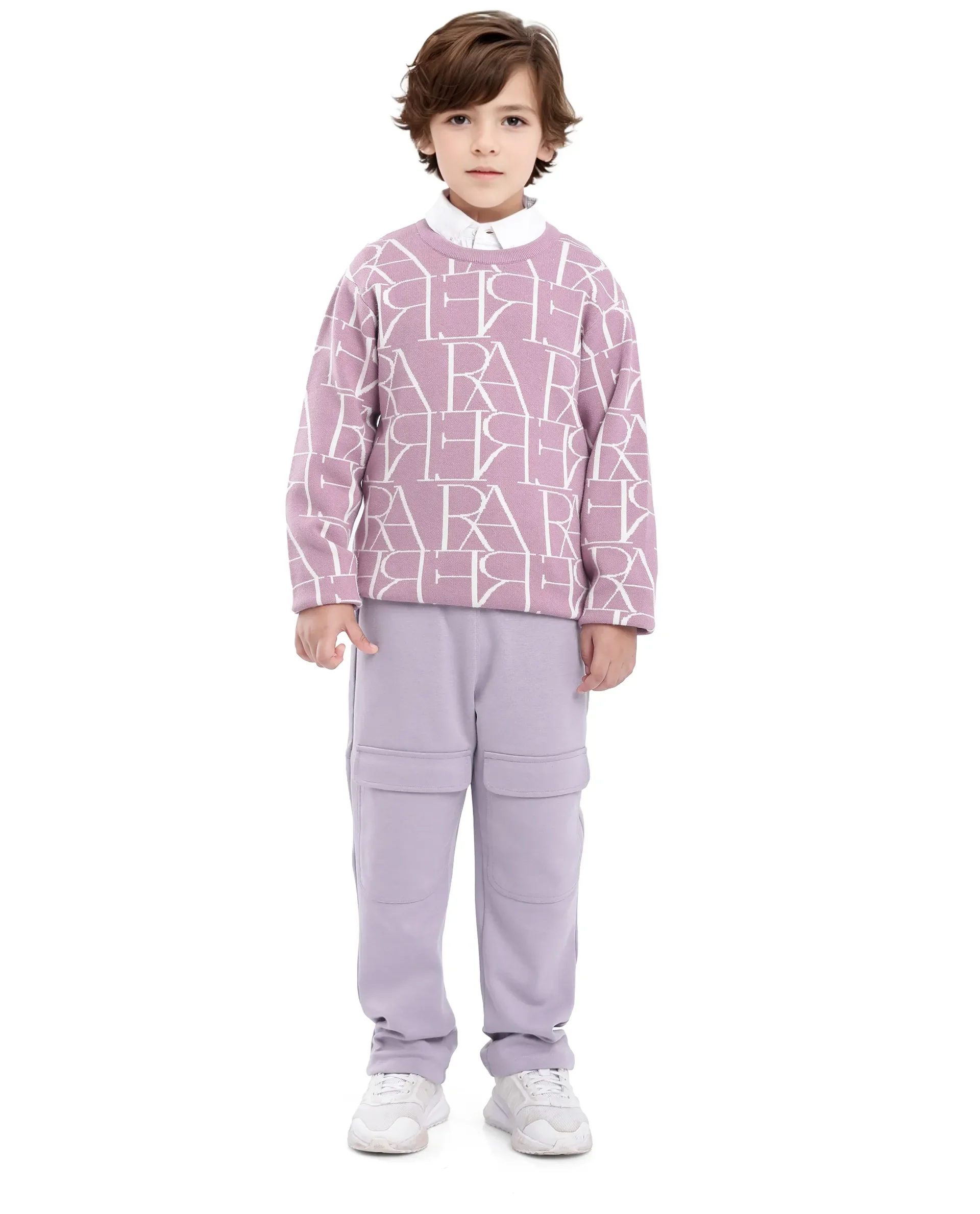 Rare Ones Kids Tami Dusky Purple Cotton Poly Regular Fit Multipocket Solid Trackpant - Image 4