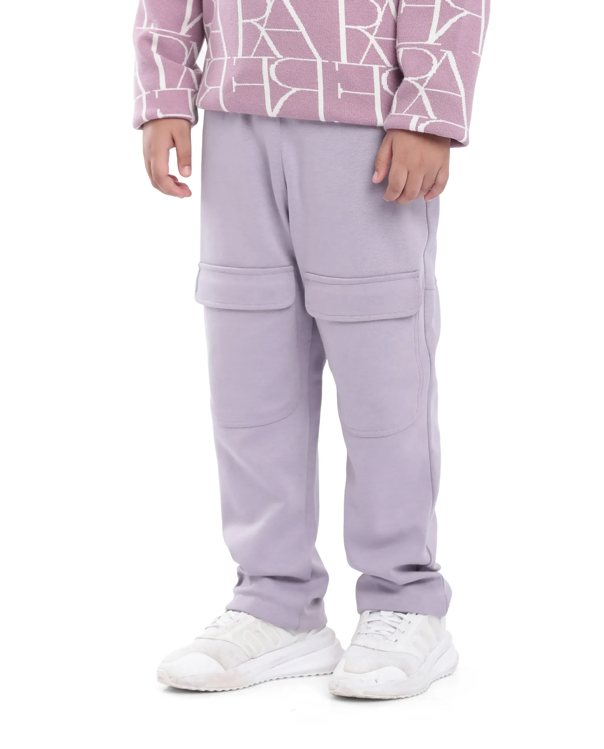 Rare Ones Kids Tami Dusky Purple Cotton Poly Regular Fit Multipocket Solid Trackpant - Image 5