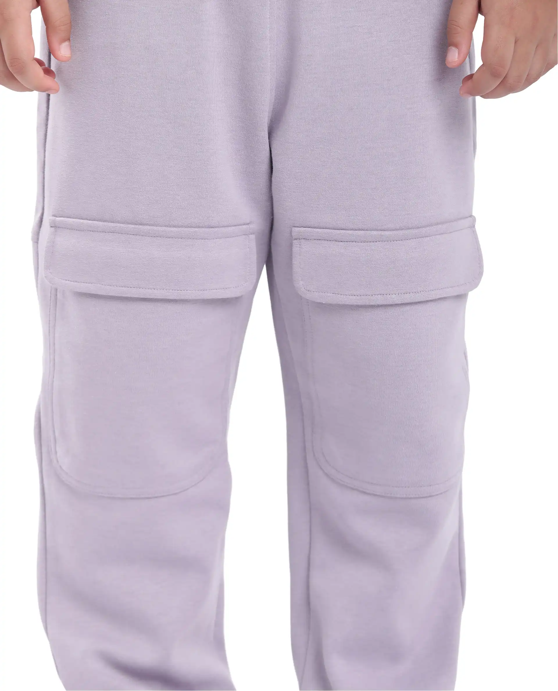 Rare Ones Kids Tami Dusky Purple Cotton Poly Regular Fit Multipocket Solid Trackpant - Image 7