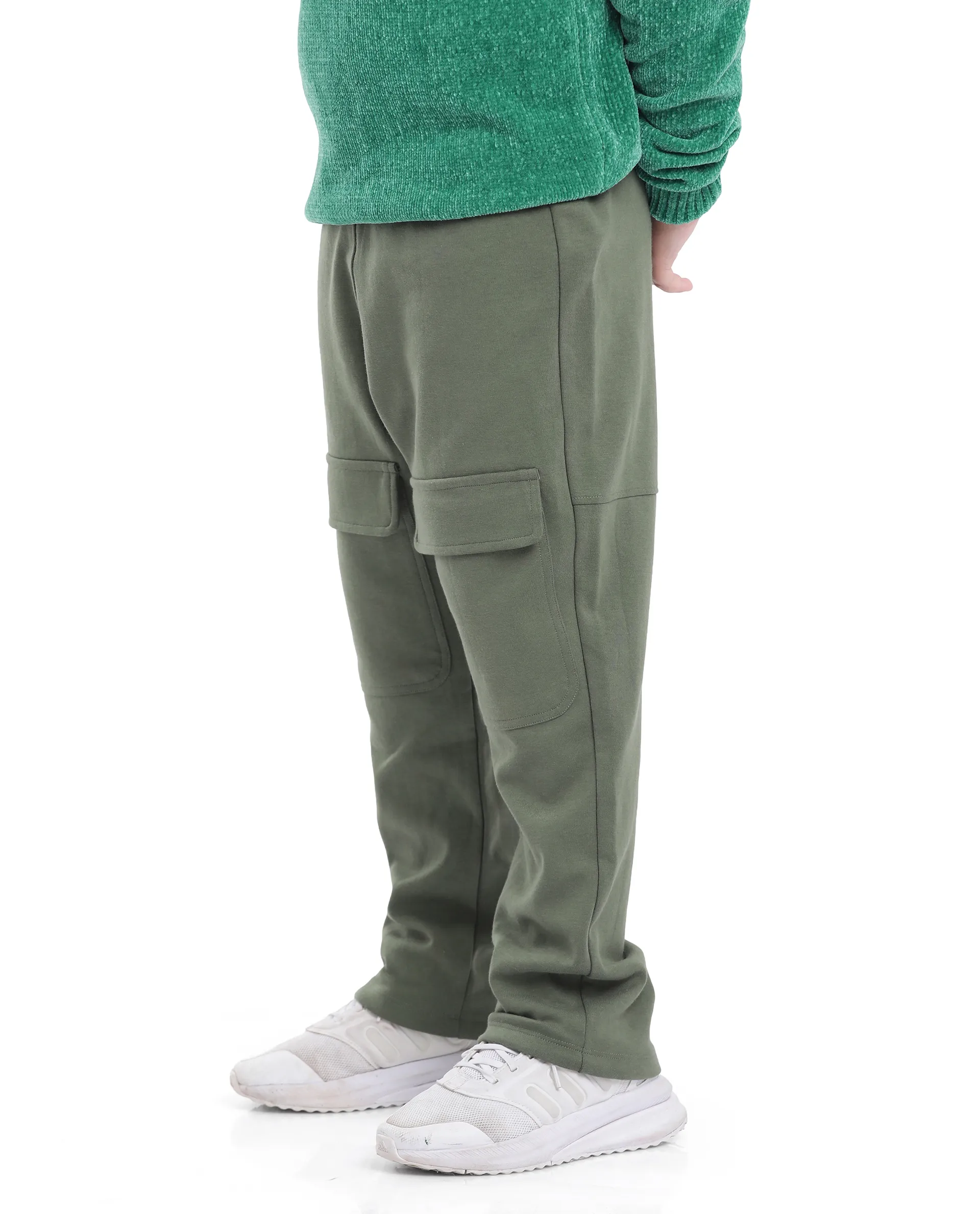 Rare Ones Kids Tami Green Cotton Poly Regular Fit Multipocket Solid Trackpant - Image 5
