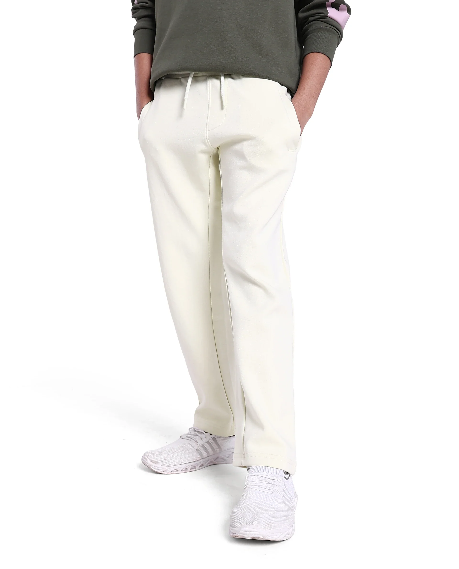 Rare Ones Kids Tami Light Yellow Cotton Poly Regular Fit Multipocket Solid Trackpant - Image 2