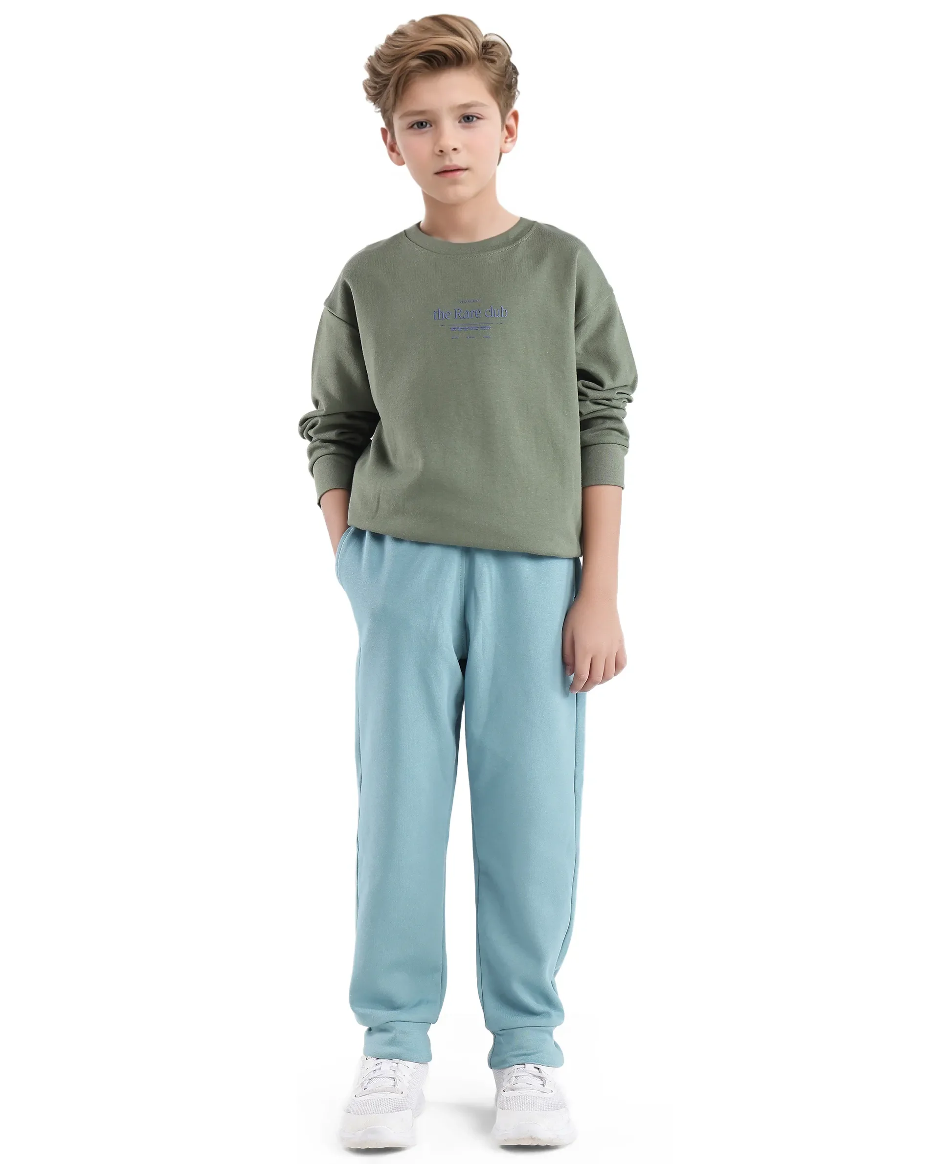Rare Ones Kids Tamu Dark Green Cotton Full Sleeve Hd Print With Twill Texture Sweatshirt - Image 2