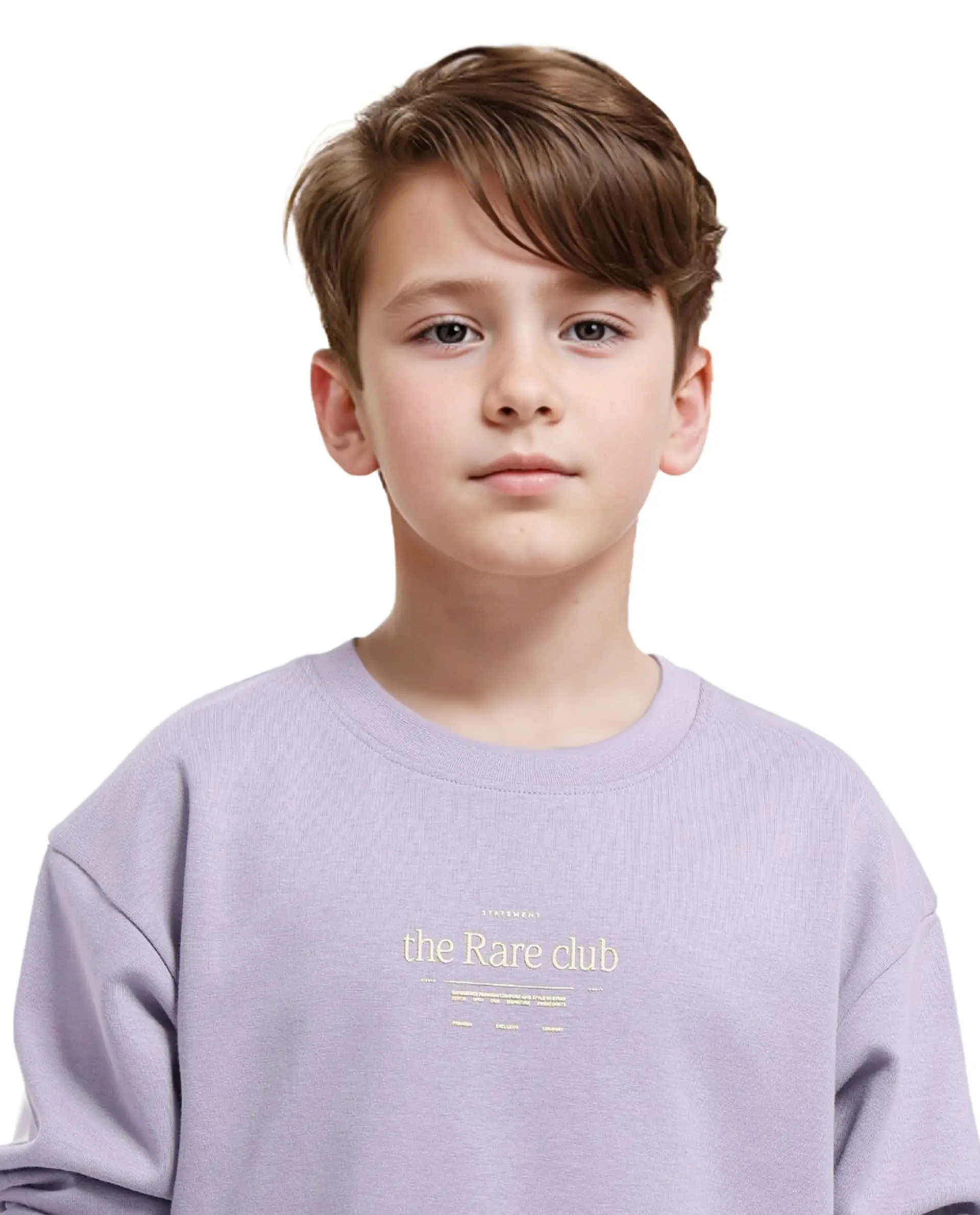 Rare Ones Kids Tamu Dusky Purple Cotton Full Sleeve Crew Neck Hd Print With Twill Texture Sweatshirt - Image 9