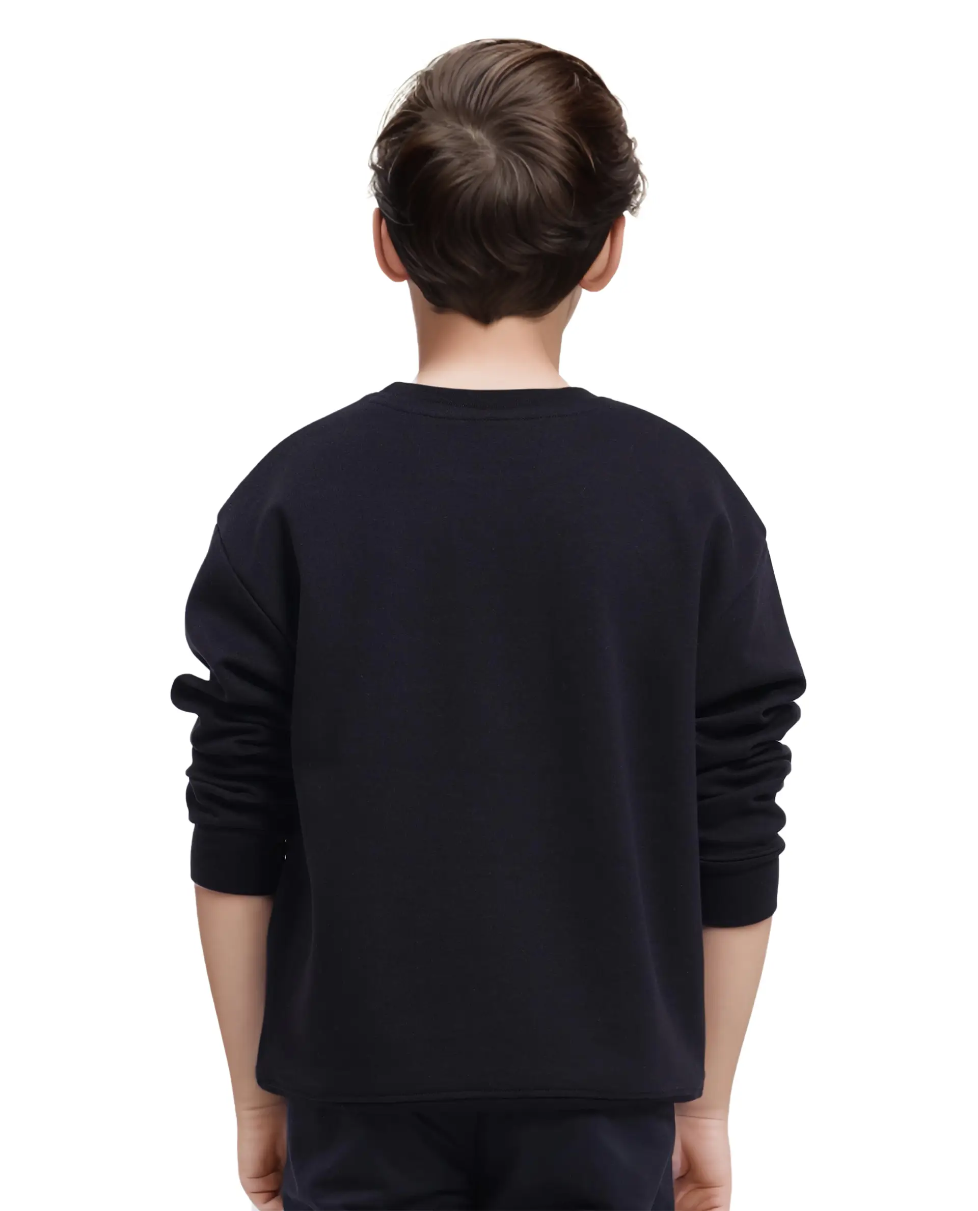Rare Ones Kids Tamu Black Cotton Full Sleeve Crew Neck Hd Print With Twill Texture Sweatshirt - Image 6