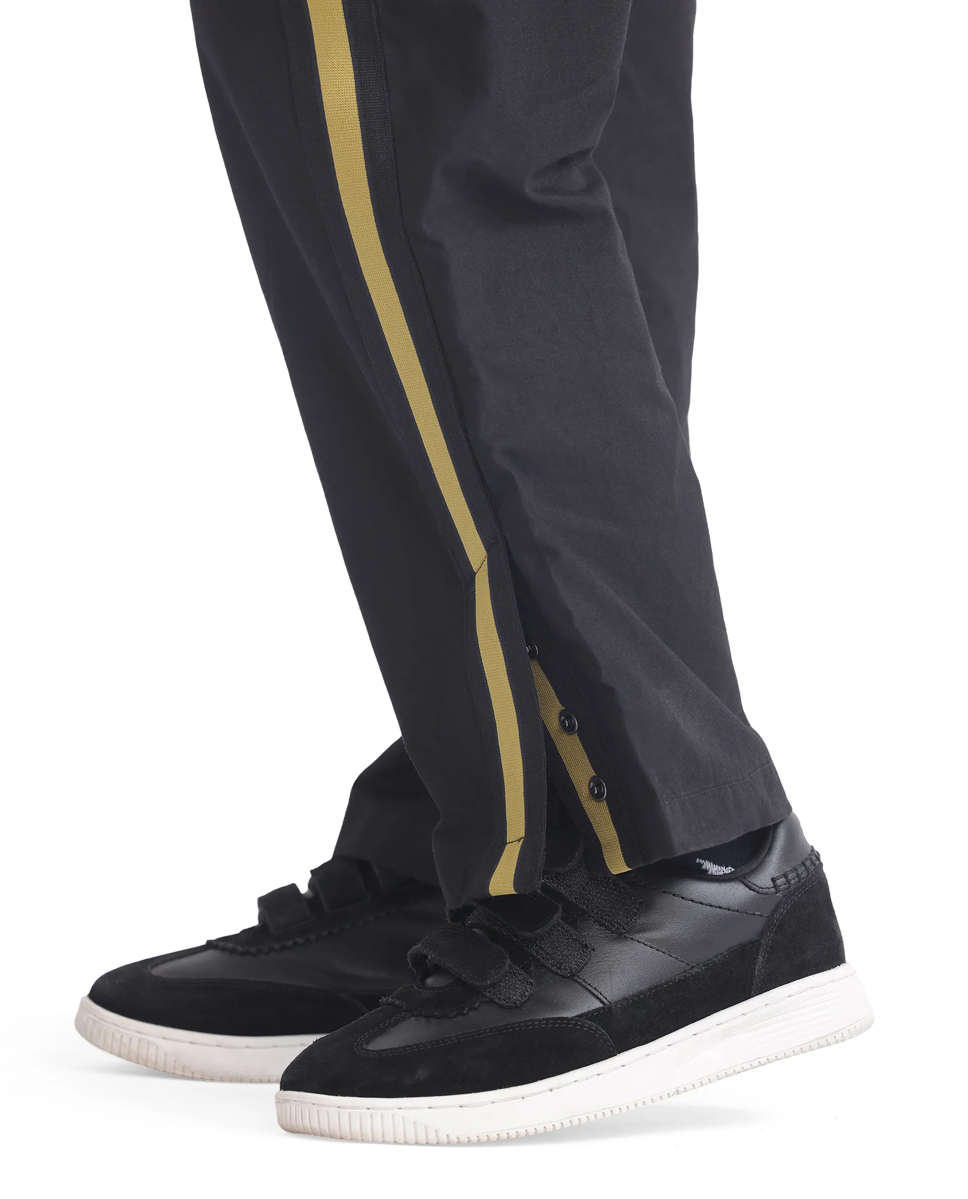 Rare Ones Kids Taper-B Black Tape Detailed Button And Zip Closure Regular Fit Cotton Trouser - Image 6