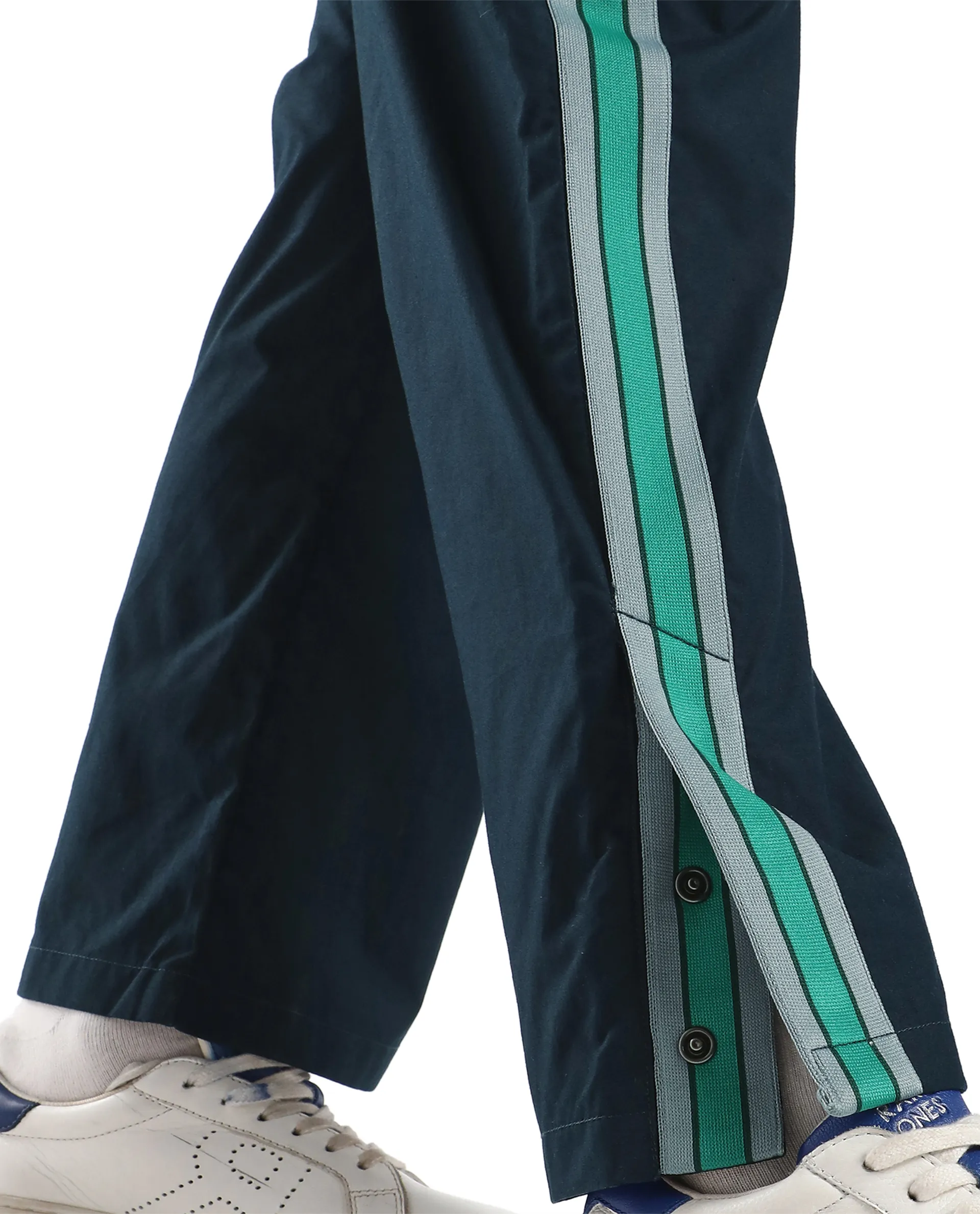 Rare Ones Kids Taper-B Navy Tape Detailed Button And Zip Closure Regular Fit Cotton Trouser - Image 5