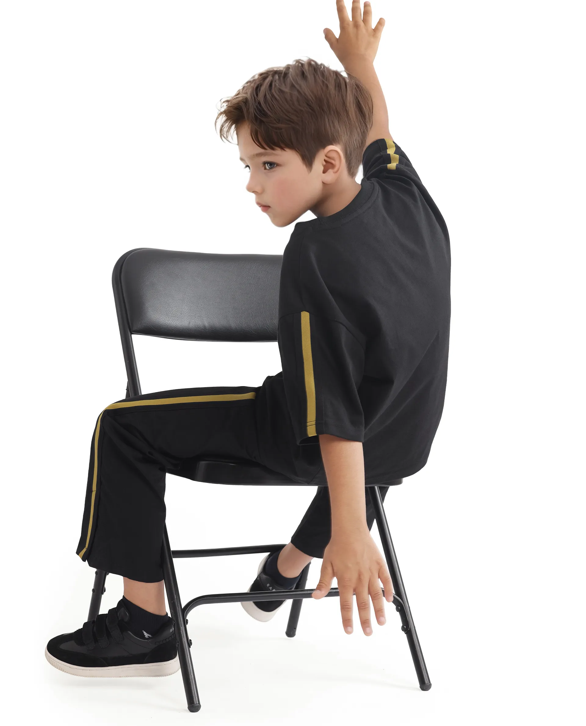 Rare Ones Kids Taper-T Black Polyester Blend Short Sleeve Crew Neck Print T-Shirt - Image 2