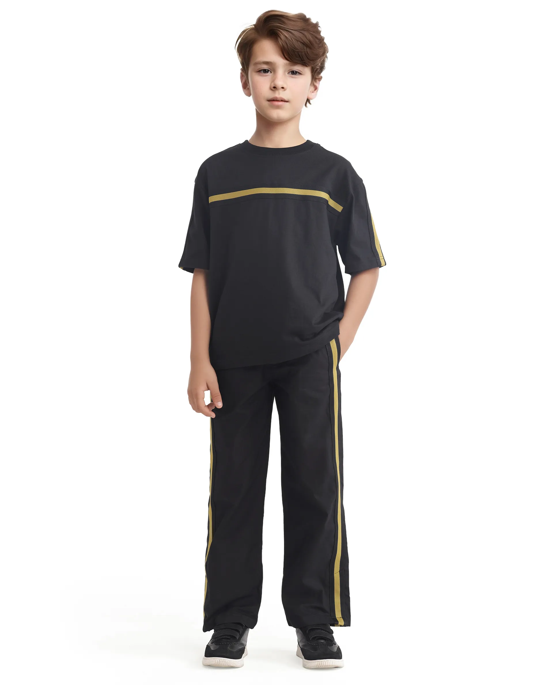 Rare Ones Kids Taper-T Black Polyester Blend Short Sleeve Crew Neck Print T-Shirt - Image 3
