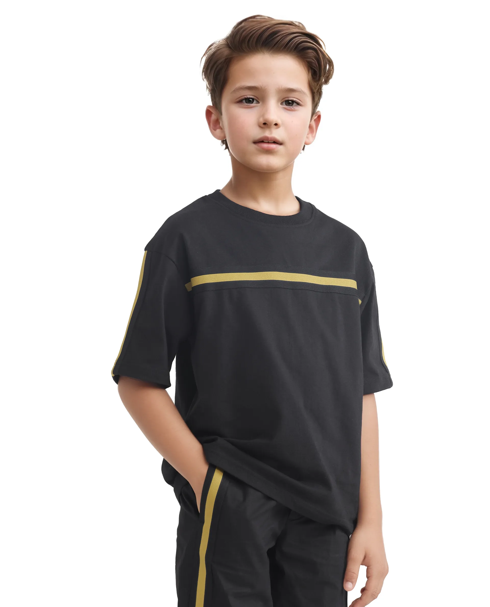 Rare Ones Kids Taper-T Black Polyester Blend Short Sleeve Crew Neck Print T-Shirt - Image 7
