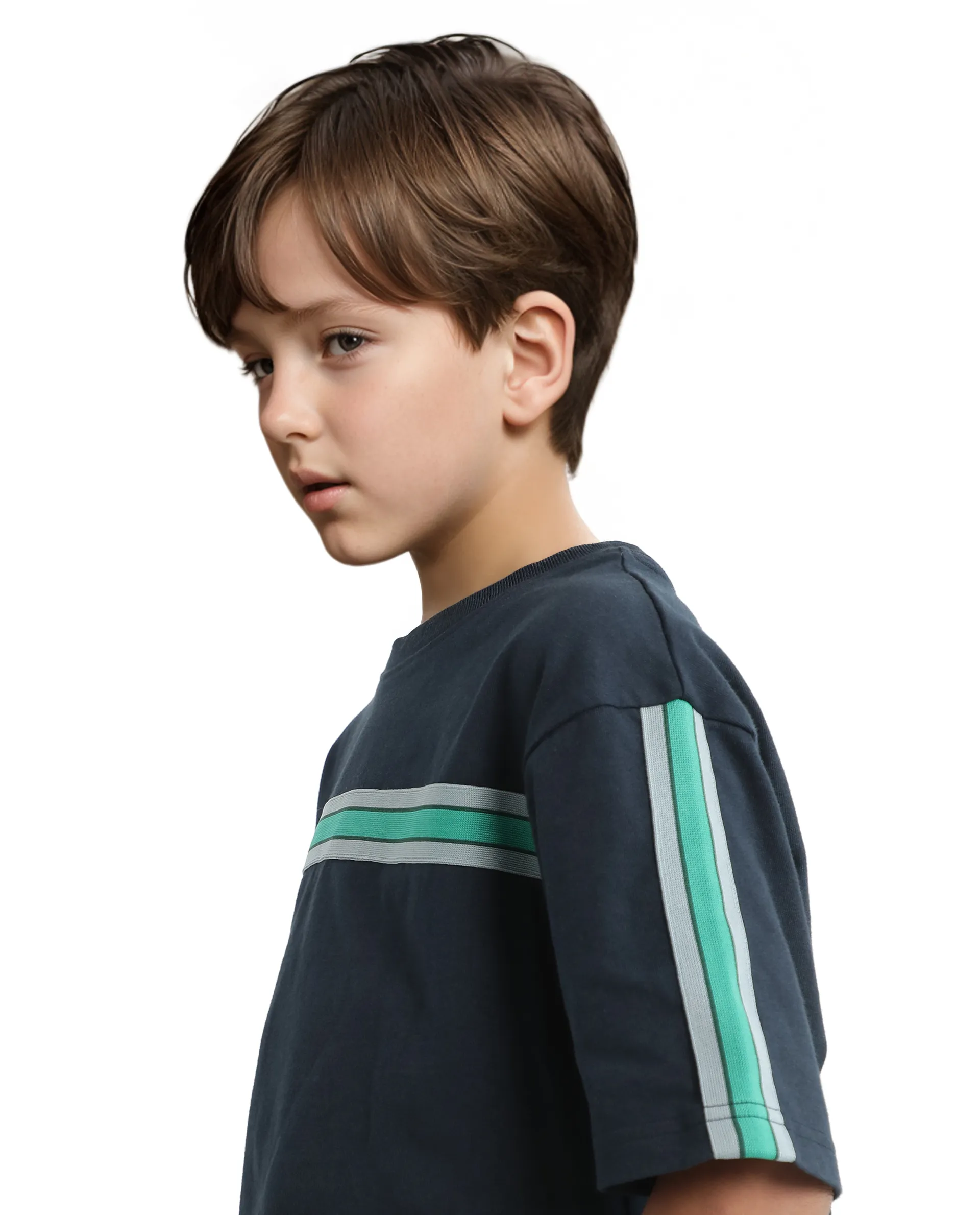 Rare Ones Kids Taper-T Navy Polyester Blend Short Sleeve Crew Neck Print T-Shirt - Image 10