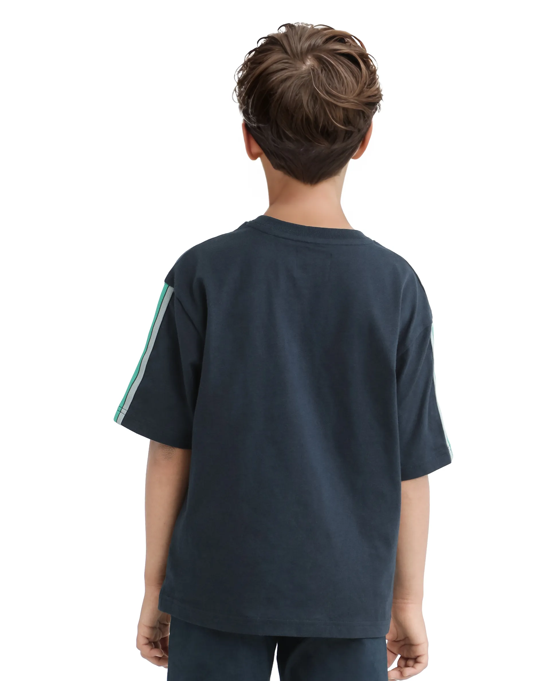 Rare Ones Kids Taper-T Navy Polyester Blend Short Sleeve Crew Neck Print T-Shirt - Image 12