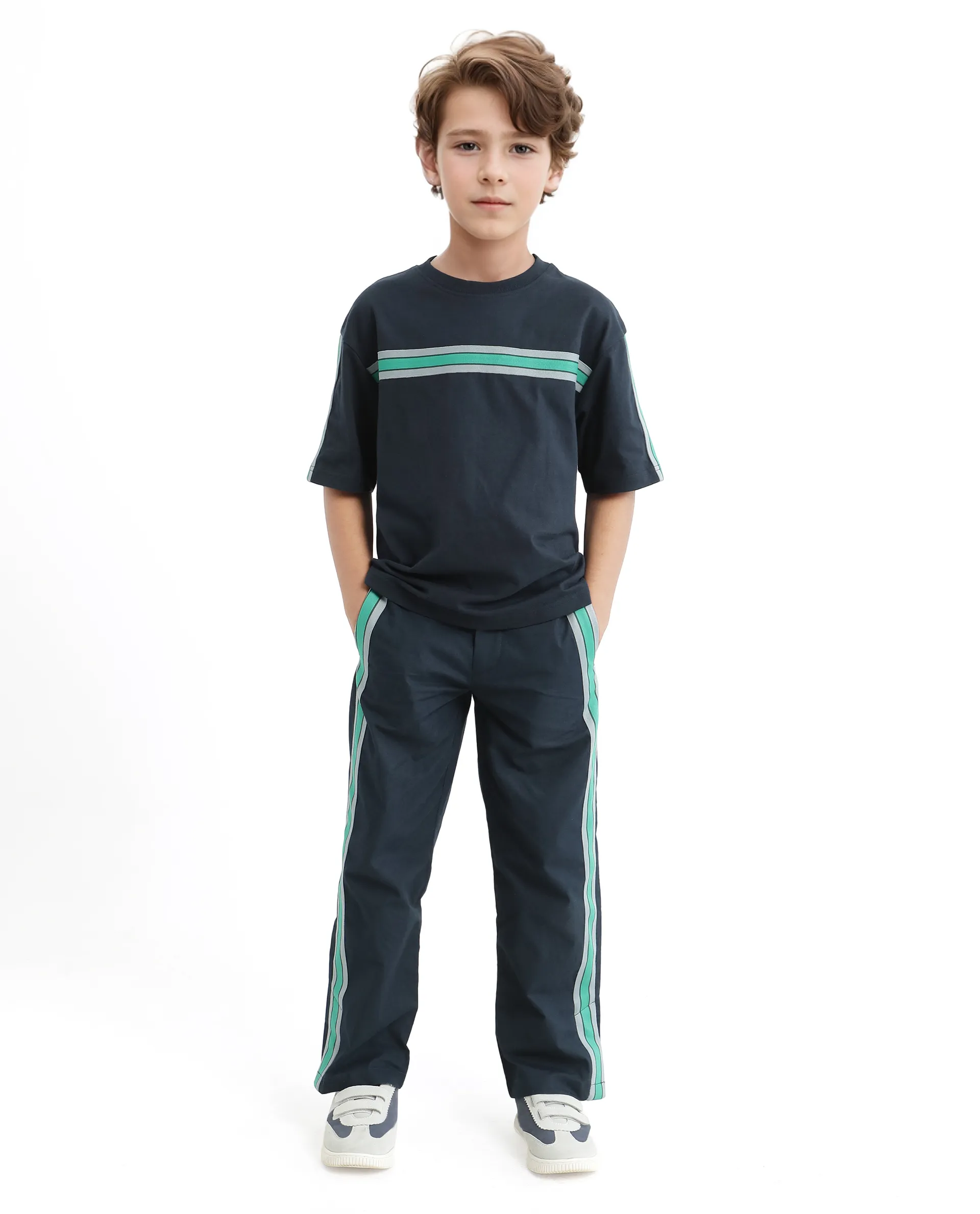 Rare Ones Kids Taper-T Navy Polyester Blend Short Sleeve Crew Neck Print T-Shirt - Image 6