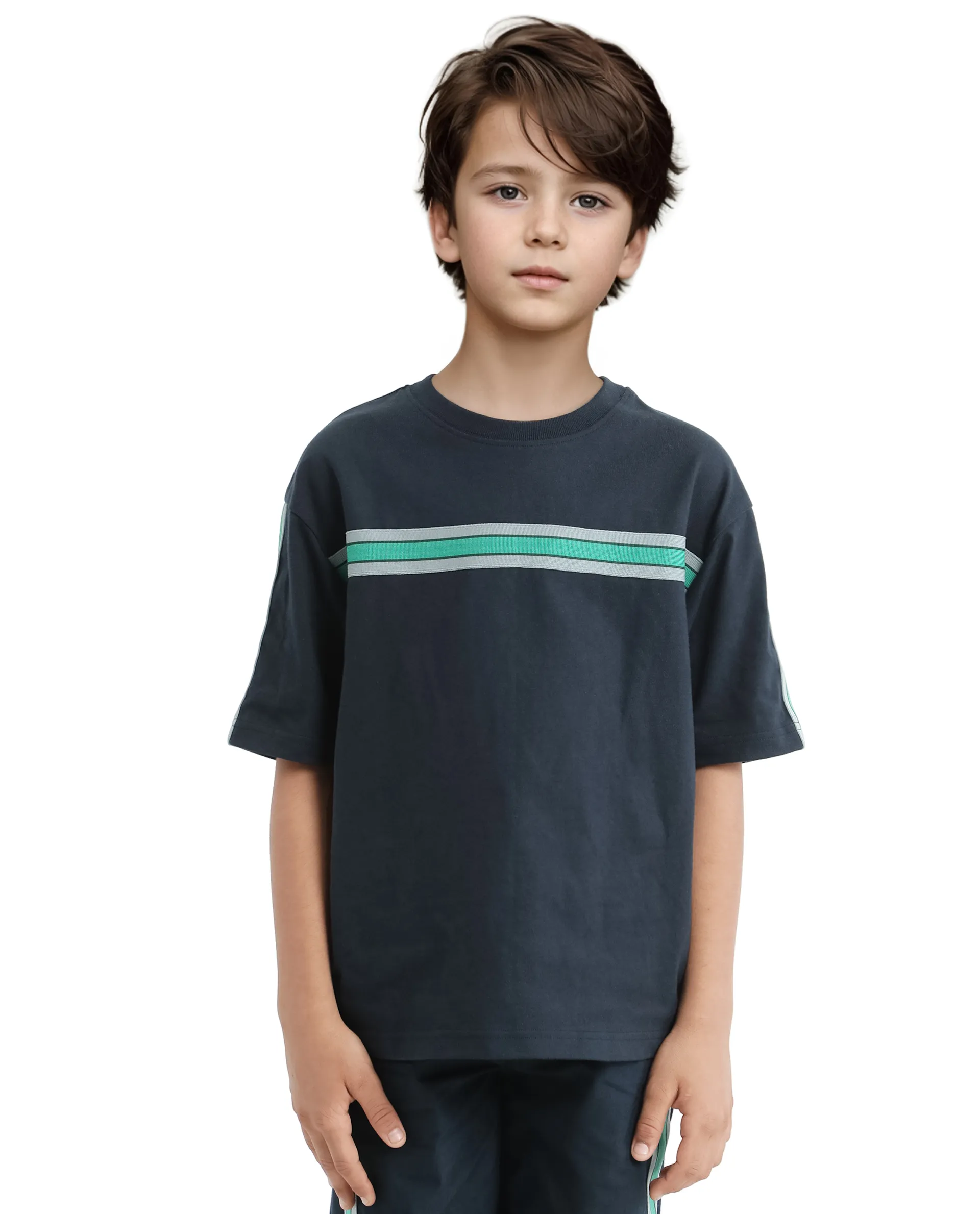 Rare Ones Kids Taper-T Navy Polyester Blend Short Sleeve Crew Neck Print T-Shirt - Image 7
