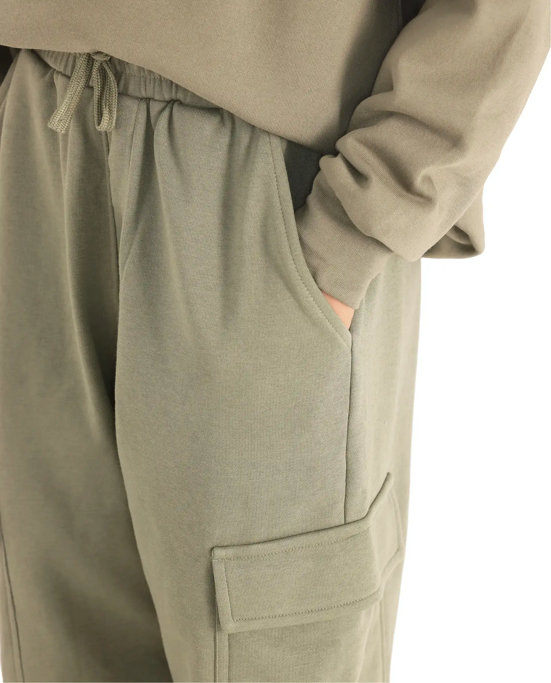 Rare Ones Kids Taro Dusky Green Cotton Poly Solid Trackpant - Image 5