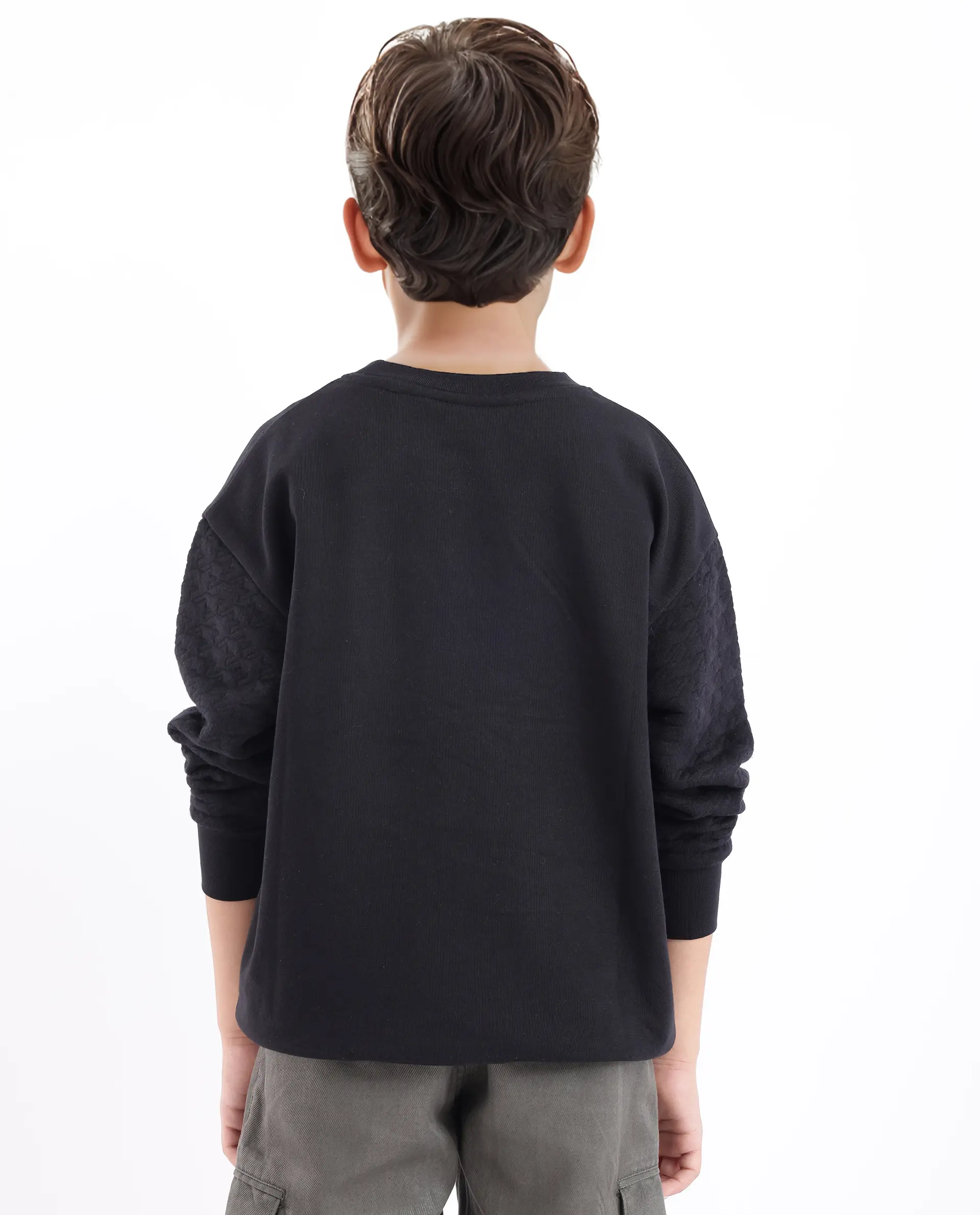 Rare Ones Kids Taron Black Cotton Poly Full Sleeve Embroidered Sweatshirt - Image 8
